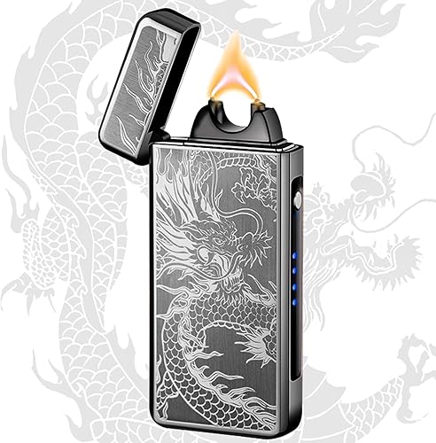 Encendedor eléctrico de dragón, recargable, resistente al viento, sin llama, de plasma, encendedor de arco de plasma, encendedores de metal de lujo,
