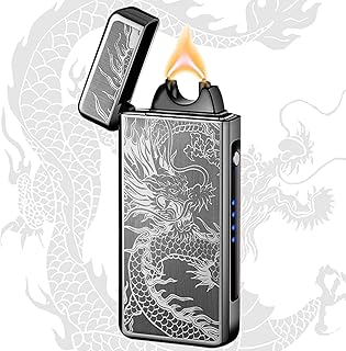 Dragon Lighter Electric Lighters Rechargeable Windproof Flameless Plasma Arc Lighter Luxury Metal Cool Lighters,lighters for Candle,Incense Stick