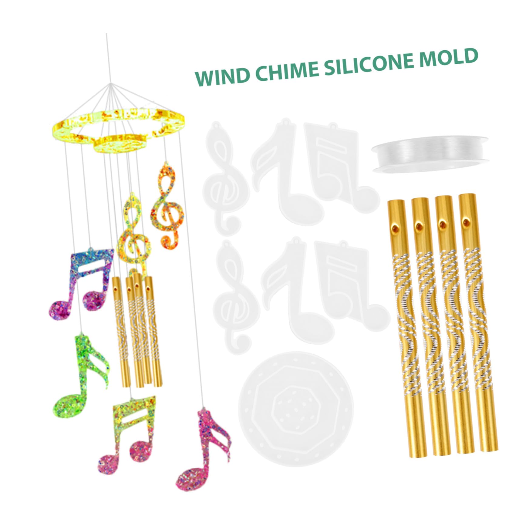 5 Juegos Moldes de Silicona para Fundición Diy Molde Flexible para Manualidades Casa Decoración Colgante Reutilizable con Diseño Creativo y Fácil Limpieza