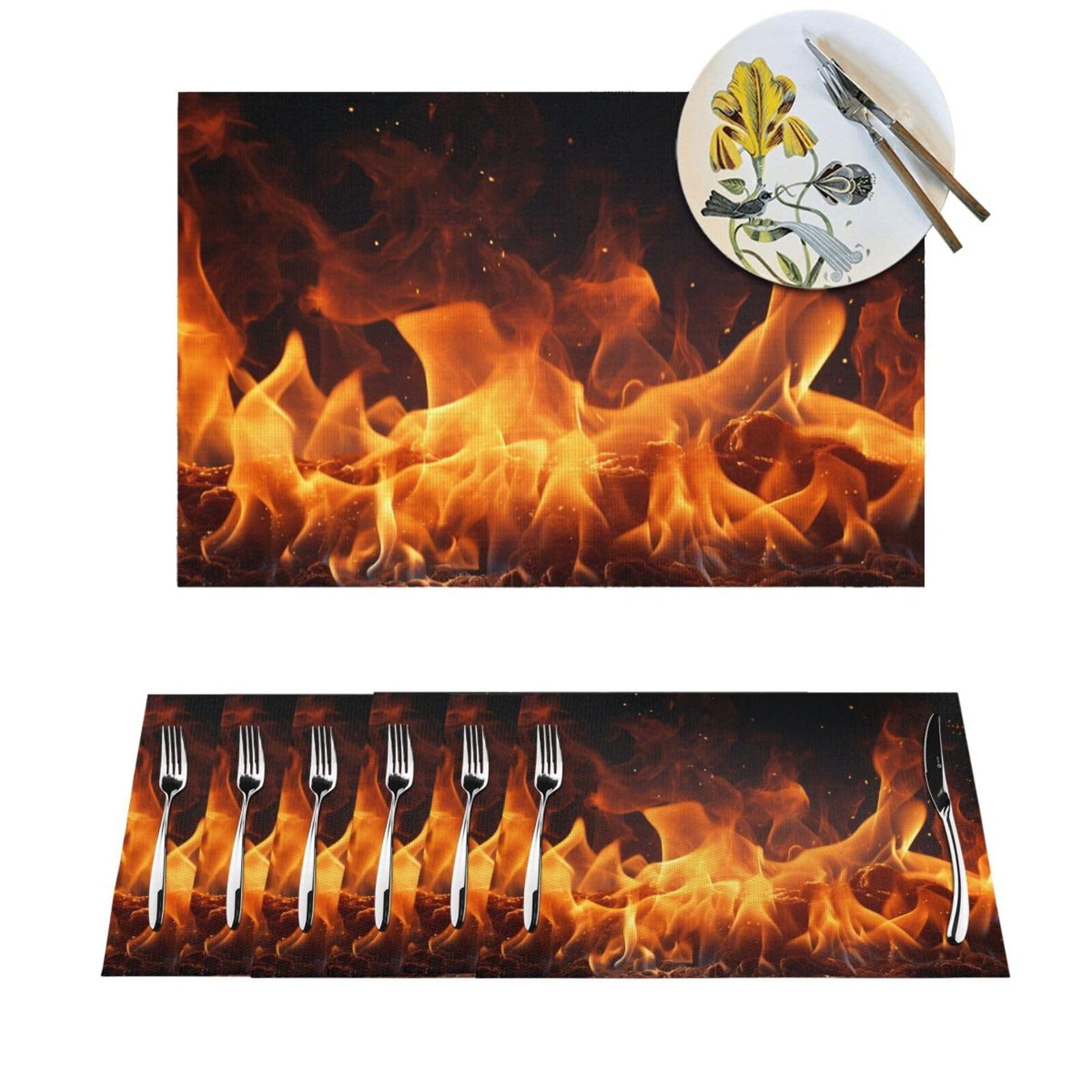 Tapis de table antidérapants et lavables lot de 6 sets en PVC