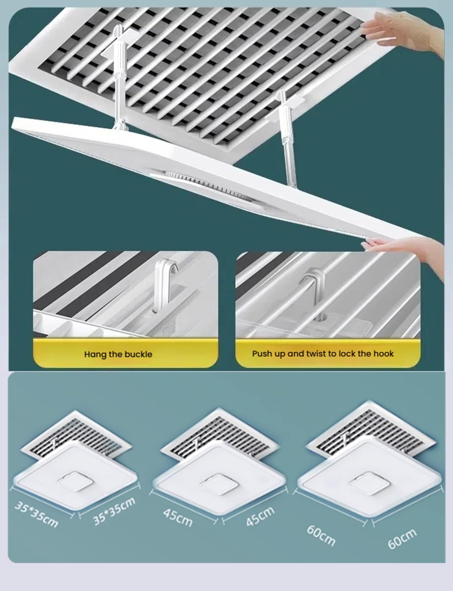 Deflettore for condizionatore d'aria, deflettore for bocchette di ventilazione dell'aria condizionata, copertura for bocchette di ventilazione dell'aria condizionata for uffici commerciali(13.78x13.78