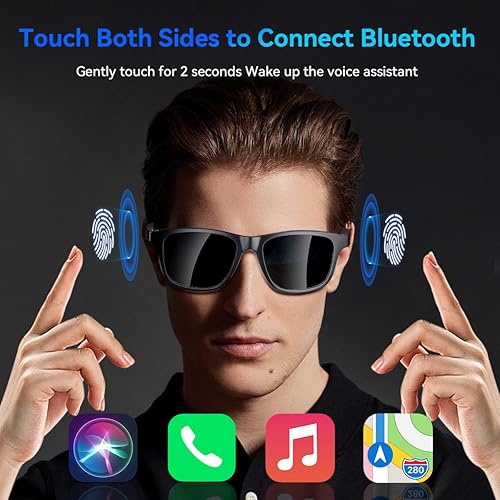 Miniatura 3 de Lentes inteligentes para mujeres y hombres, gafas Bluetooth con lentes fotocrómicas, micrófono y altavoces integrados, lente de luz anti-azul con