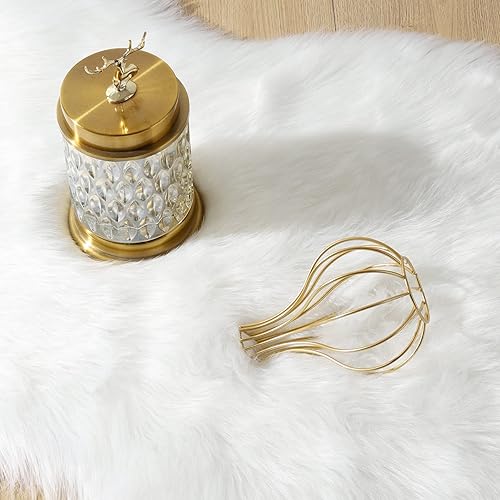 Miniatura 66 de Alfombra de piel sintética esponjosa de piel de oveja blanca, 4 x 6 pies, ultra suave, para dormitorio, mesita de noche, sala de estar, guardería