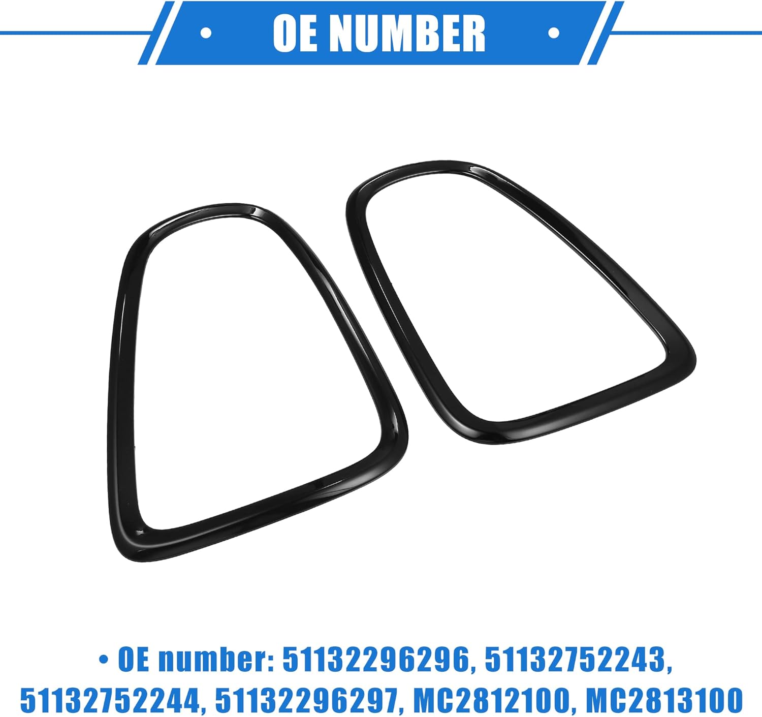 1 Pair Taillight Trim Rings Compatible for Mini Cooper R58 Coupe 2011-2015, Durable Plastic Black Rear Left Right Side Tail Lamp Ring Bezel
