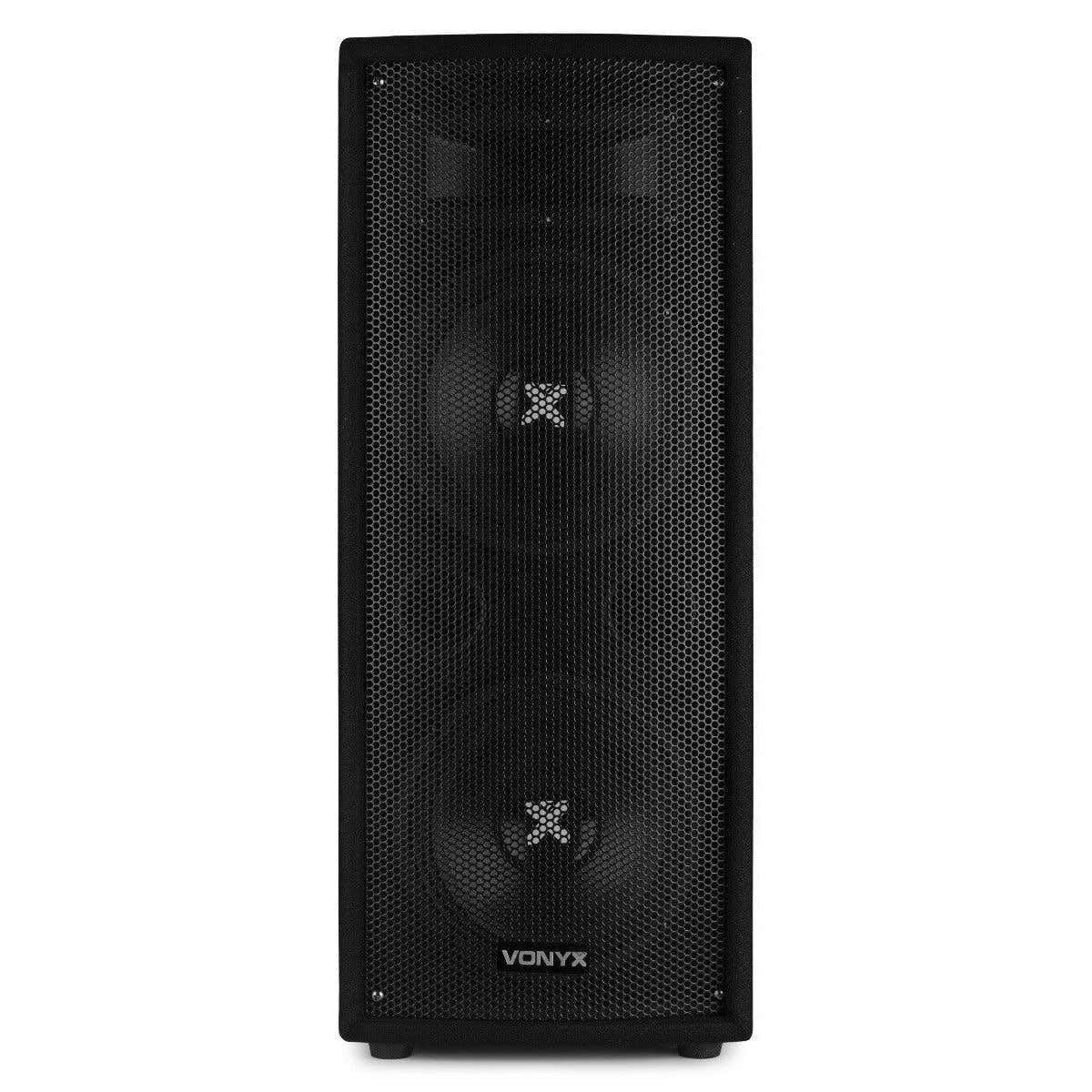 Vonyx SL212 - PA Lautsprecher Box, Passiv Speaker 2X 8 Zoll - 800 Watt Peak - Disco Lautsprecher, Passivbox, 6,3mm Klinke, Schraubklemmen, 8Ohm, für DJs, Partyraum, Bar, Club