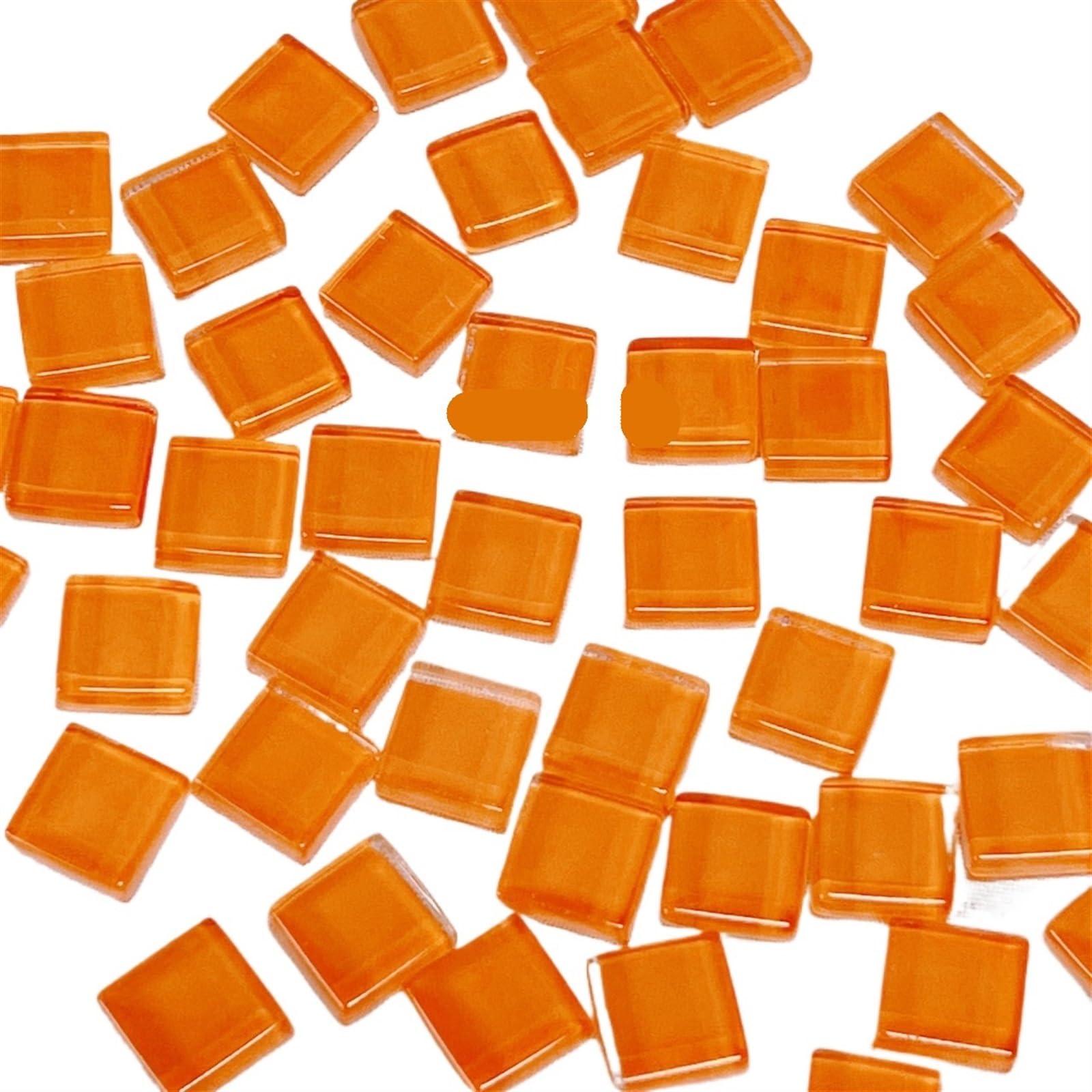 50 Pcs Multicolor Mosaic Glass Tiles 1cm x Ceramics(Orange)