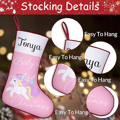 Miniatura 4 de GBVllexuii Medias de Navidad personalizadas para el primer bebé con nombre de bebé medias de Navidad hechas por primera vez para niños y niñas y