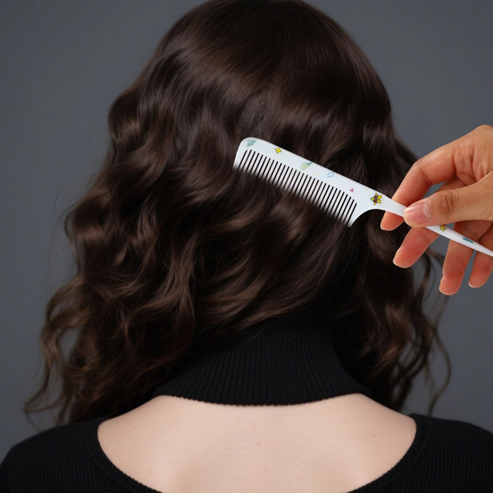 2szt Zestaw Uroczych Grzebieni dla Dziewczynek, Grzebień z Gęstymi Zębami & Grzebień z Rączką, Mini Plastikowa Szczotka dla Dzieci Kobiet Wszystkie Rodzaje Włosów (Dinozaur)