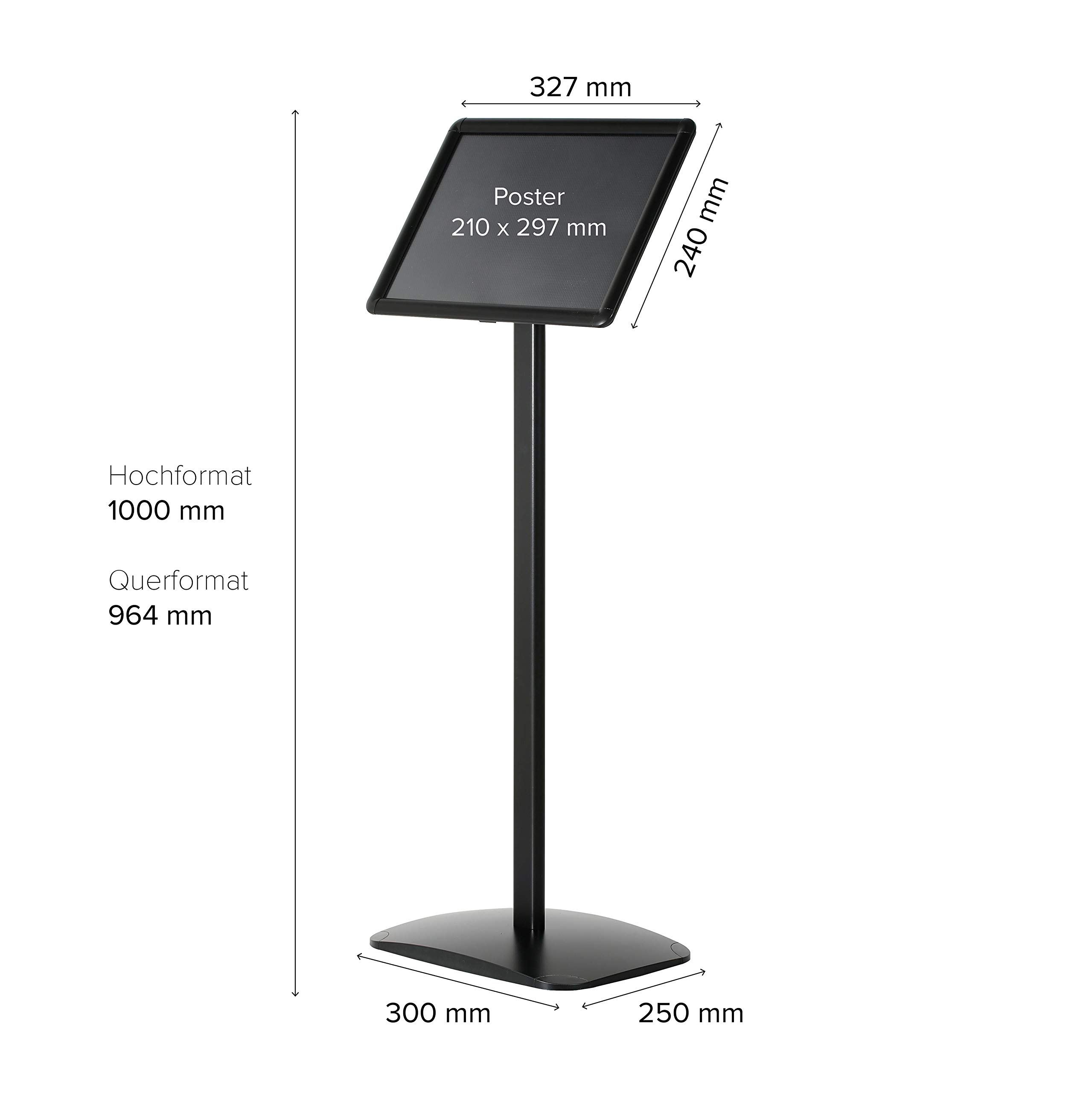 Infostandaard klassiek DIN A4 Rondo voor affiches 210 x 297 mm | Zilver