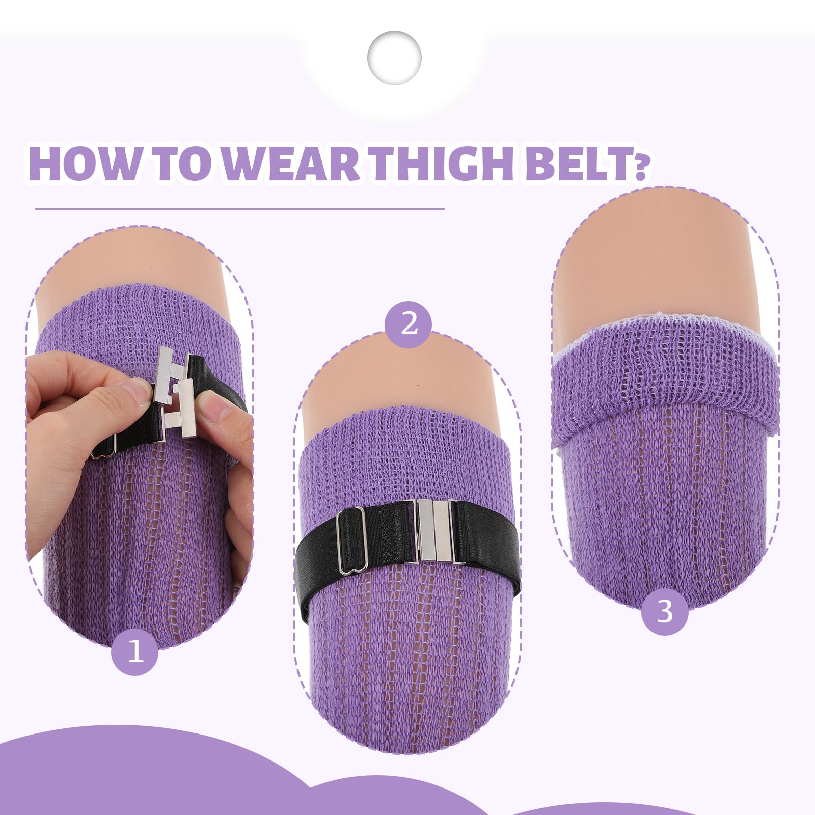 LIQWEI2Pcs Garter Belt, Women's Thigh Garter Belt, Plus Size Garters Belts Adjustable Black Garterd, Thighs Strap Garters Belts, Thigh Bands for Leg Jewelry Elastic Belting and Stockings Set