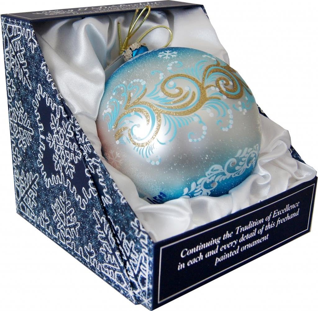 Christmas Ornaments - Hand Painted Winter Landscape Glass Bell Scenic Ornament