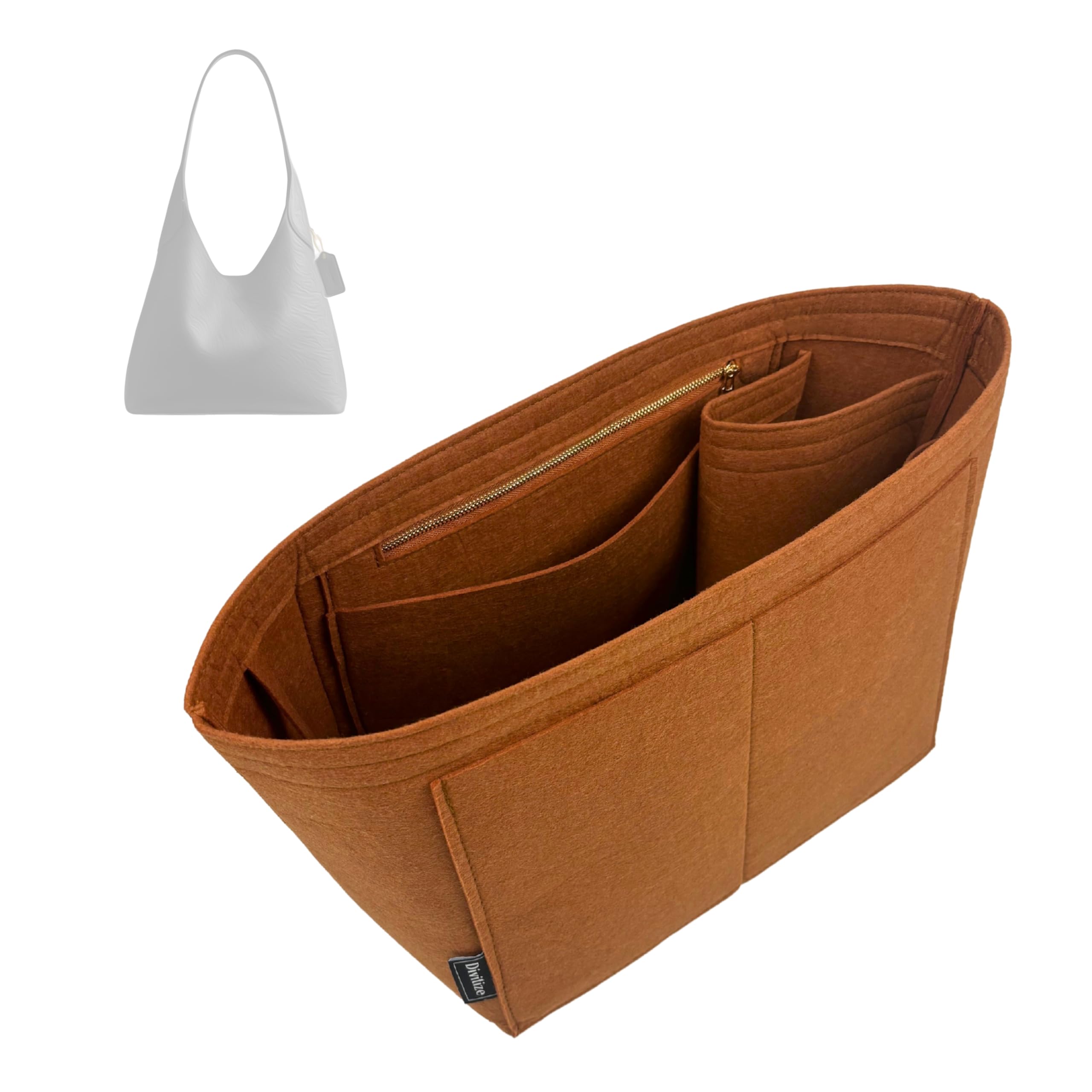 Divitize Premium Taschenorganizer kompatibel mit Coach Brooklyn 23/28/34/39 - Handgefertigter Filz, Vollverkleidung, Verstärkter Boden, Maßgefertigtes Design, 24+ Farben (Beige, for Brooklyn 39)