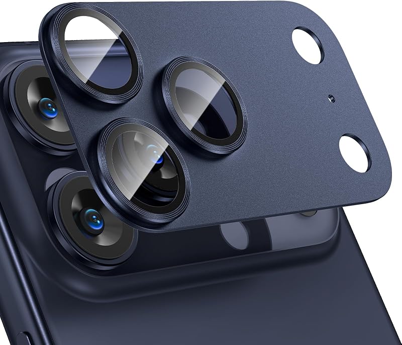 Tensea for iPhone 17 Pro Camera Lens Protector | Metal Aluminum Alloy Tempered Glass Cover Camera Screen Protector Accessories, Case Friendly