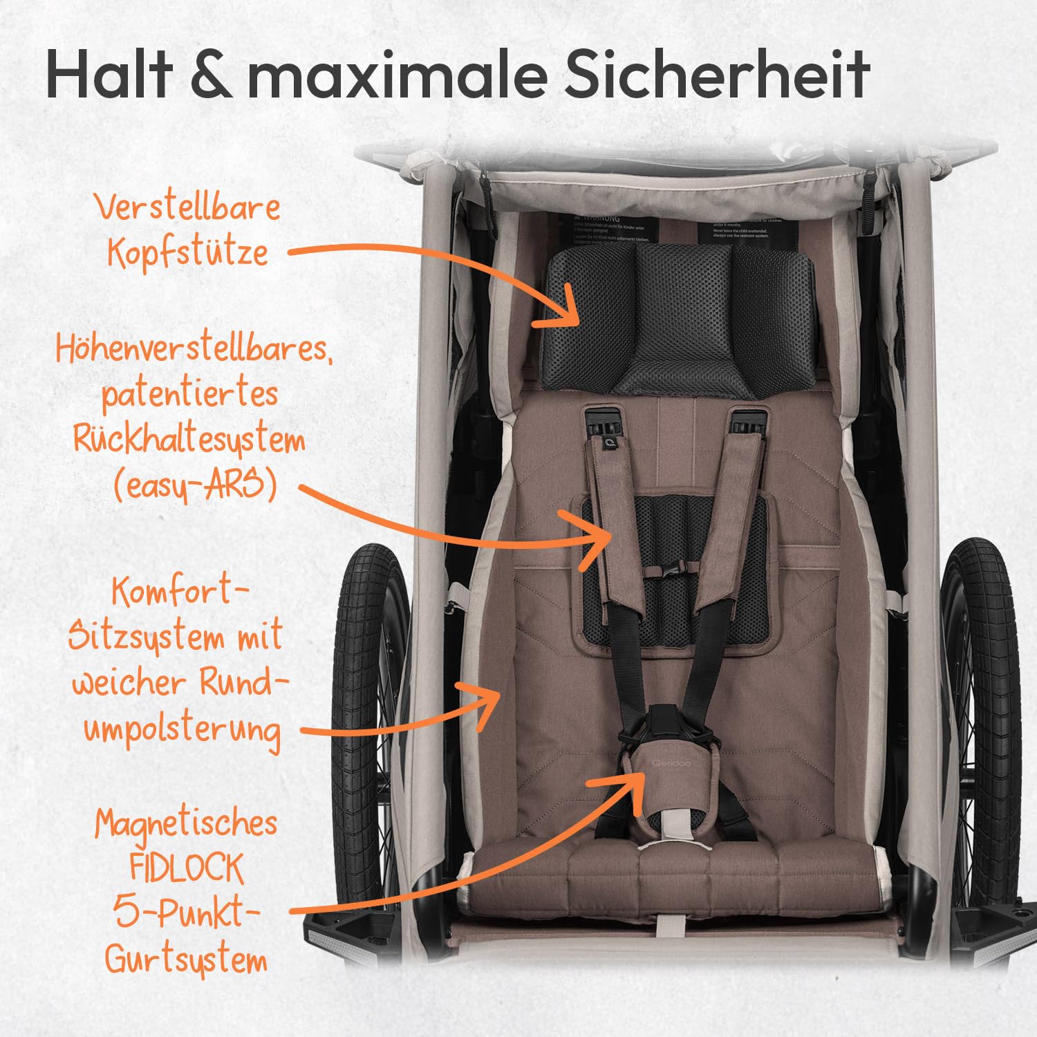Qeridoo Kidgoo 1 Pro Gen 2 Kinderfahrradanhänger | Premium Fahrradanhänger Kinder mit Scheibenbremse & Joggerrad | Multifunktionaler Fahrrad Anhänger | Komfort & Sicherheit für Alltag & Abenteuer