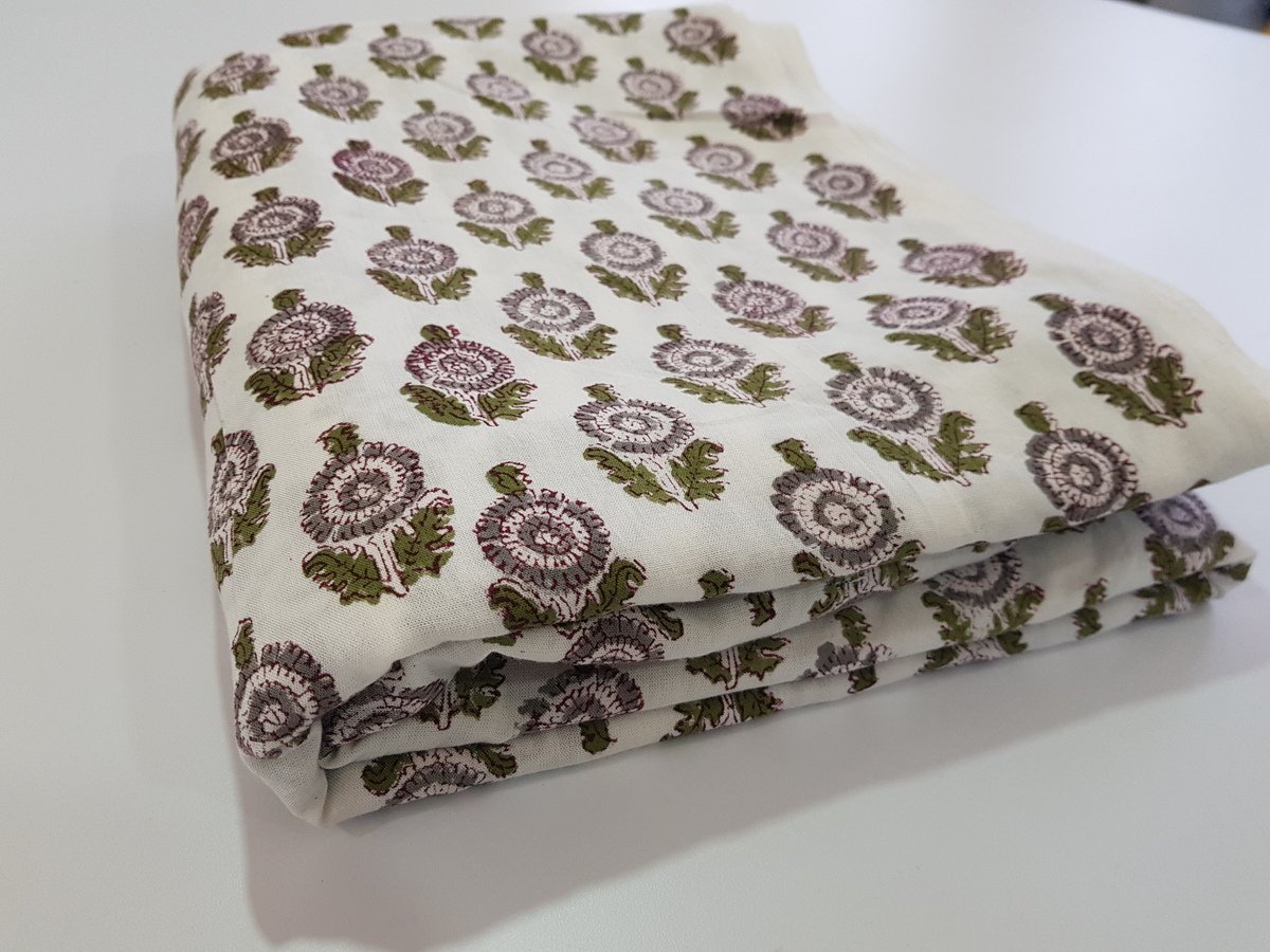 Traditional Jaipur Drukowana tkanina bawełniana na podwórku, indyjskie tkaniny z nadrukiem na letnią sukienkę, kurtis, szalik, poduszka, pokrowce na sofę (10 jardów)