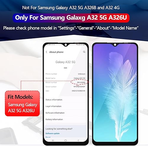 Miniatura 3 de Pantalla para Samsung Galaxy A32 5G Reemplazo de pantalla para Samsung A32 5G A326U pantalla LCD táctil digitalizador Asamblea con kit
