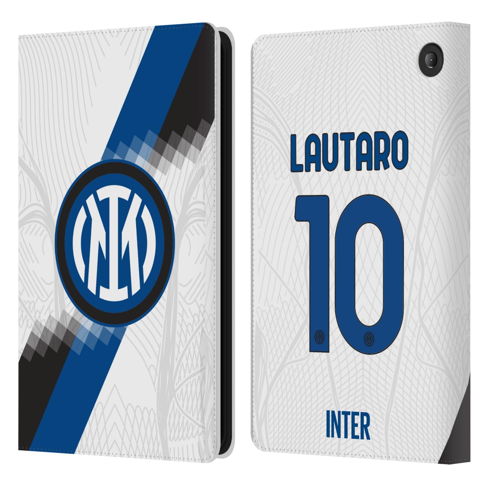 Housse Amazon Fire 7 2022 étui portefeuille cuir Inter Milan foot