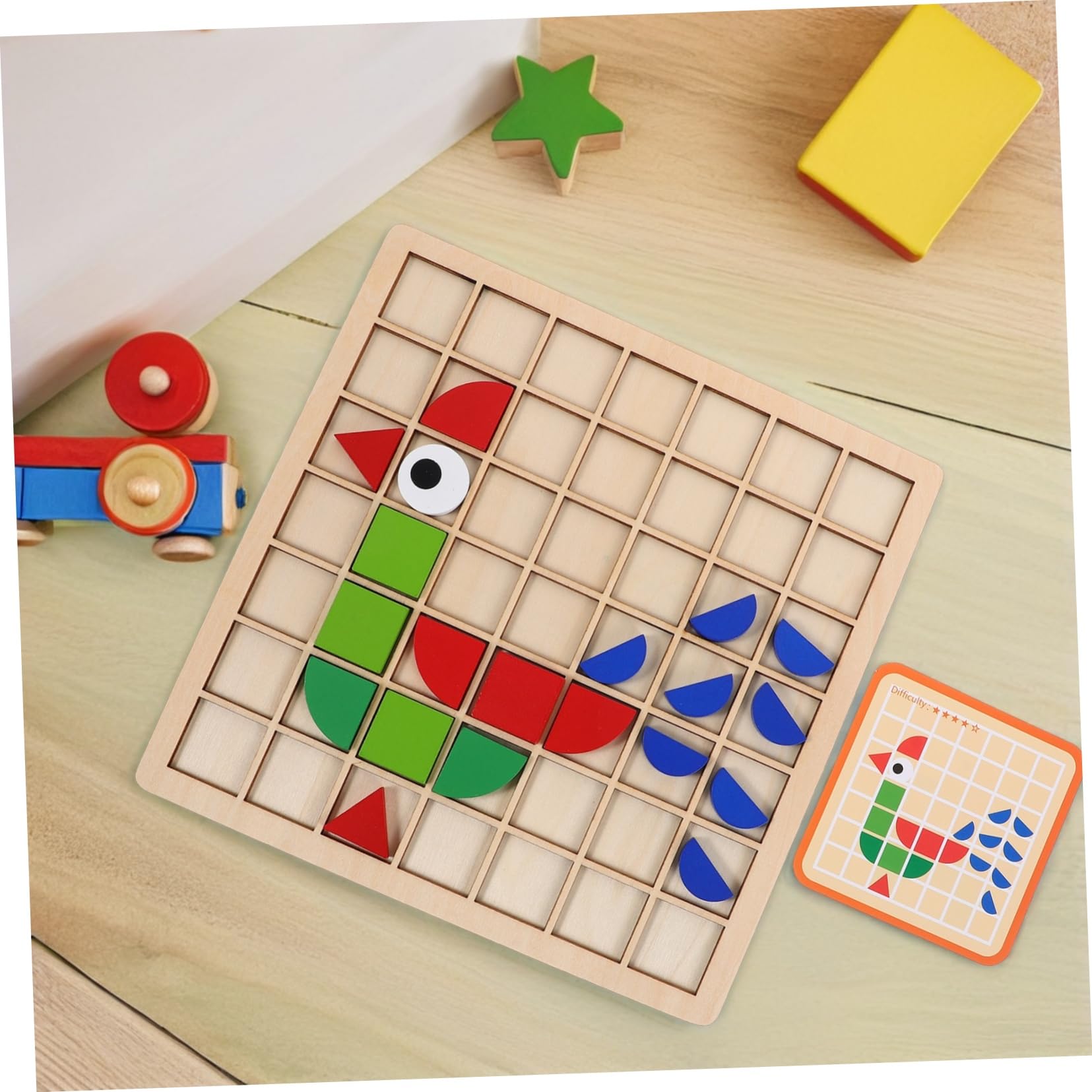Rompecabezas de Formas Geométricas y Pensamiento Lógico Juguete Montessori de Bloques de Madera 120 Piezas para Desarrollo Táctil en Educación Temprana