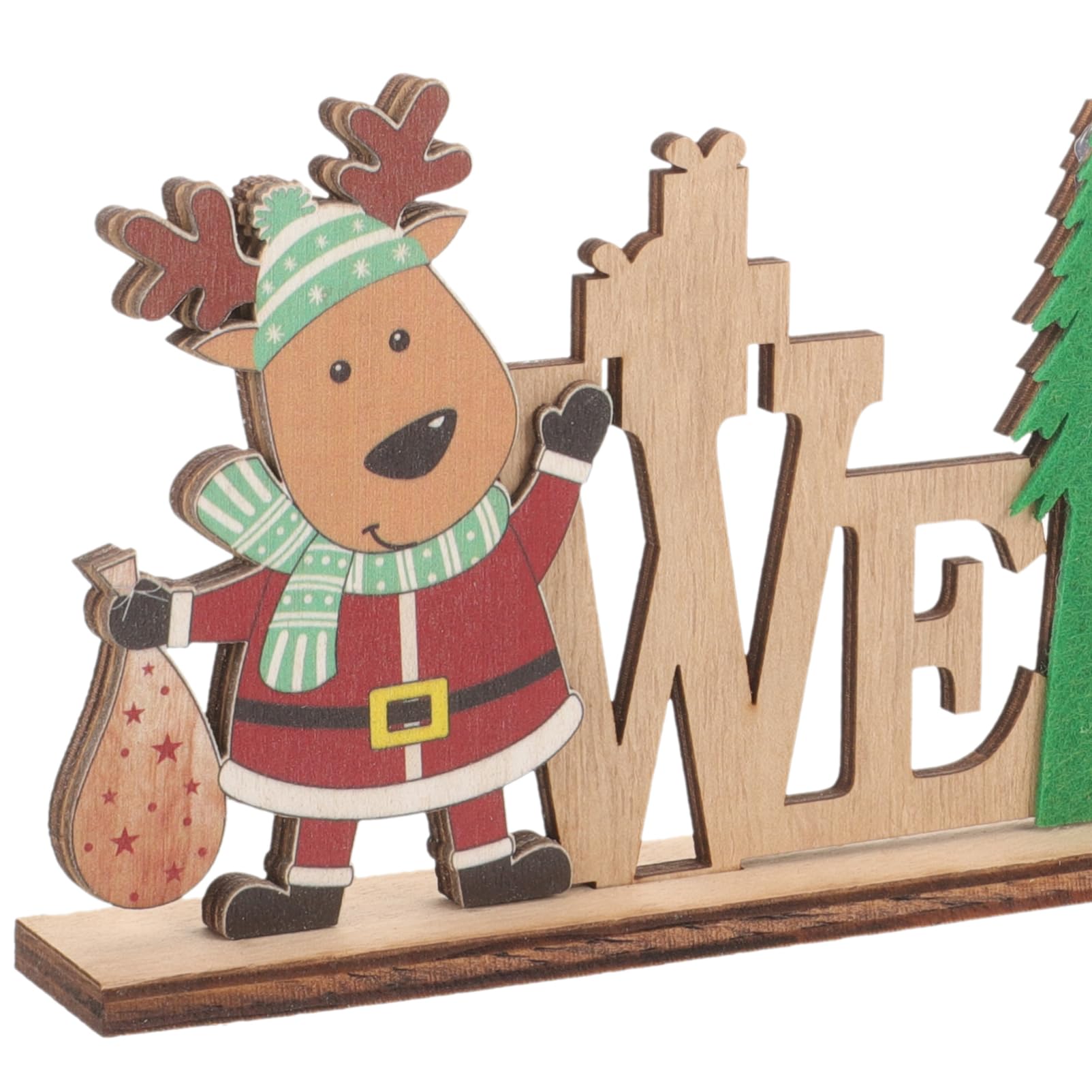 Gatuida 5piezas Decoración Navideña De Madera Para Mesa Letrero De Para y Adornos De Navidad Para