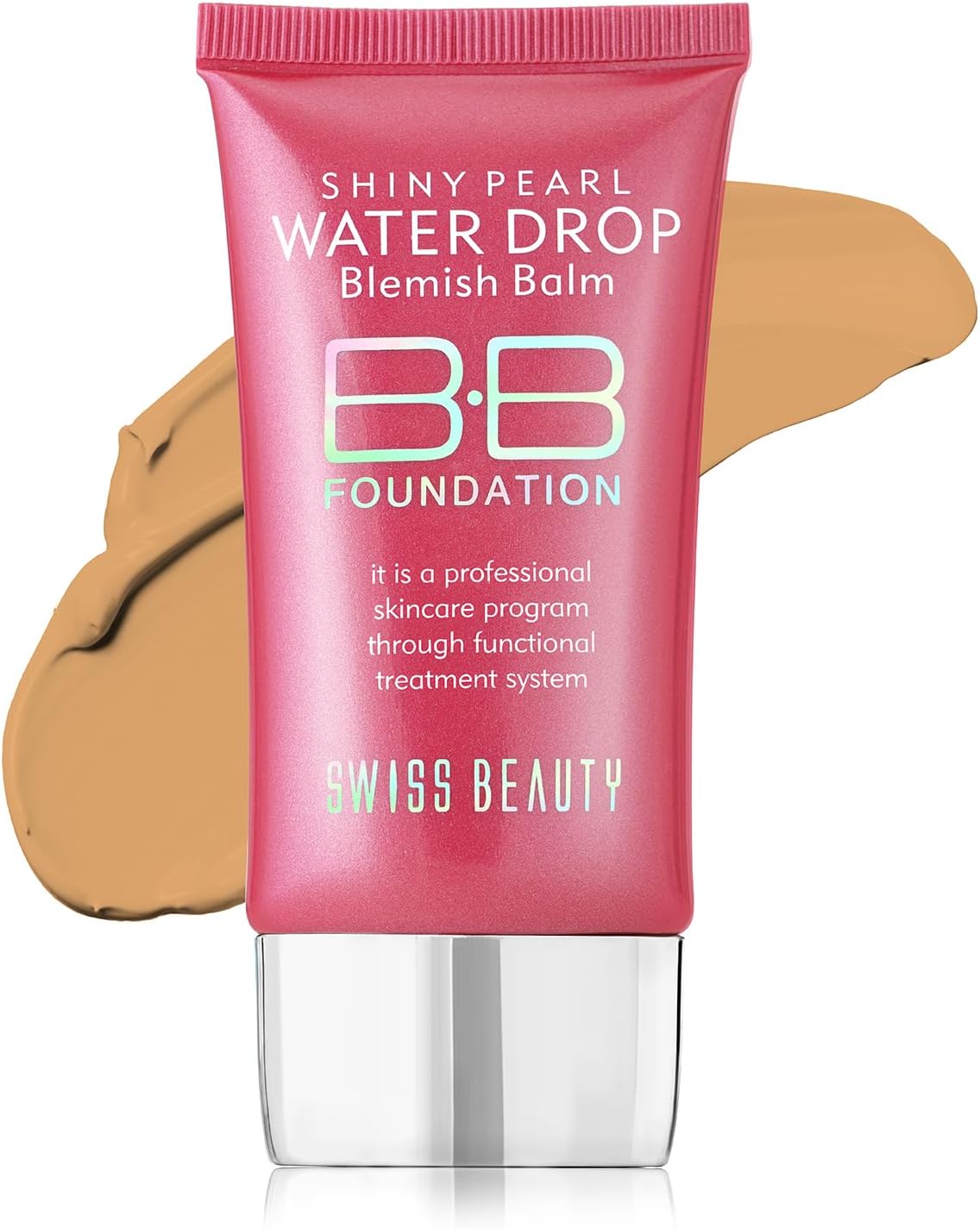 Swiss Beauty Matte Shiny Pearl Water Drop Blemish Long Lasting Balm BB Lightweight, Liquid Foundation, Face Makeup, Shade-05, 40ml
