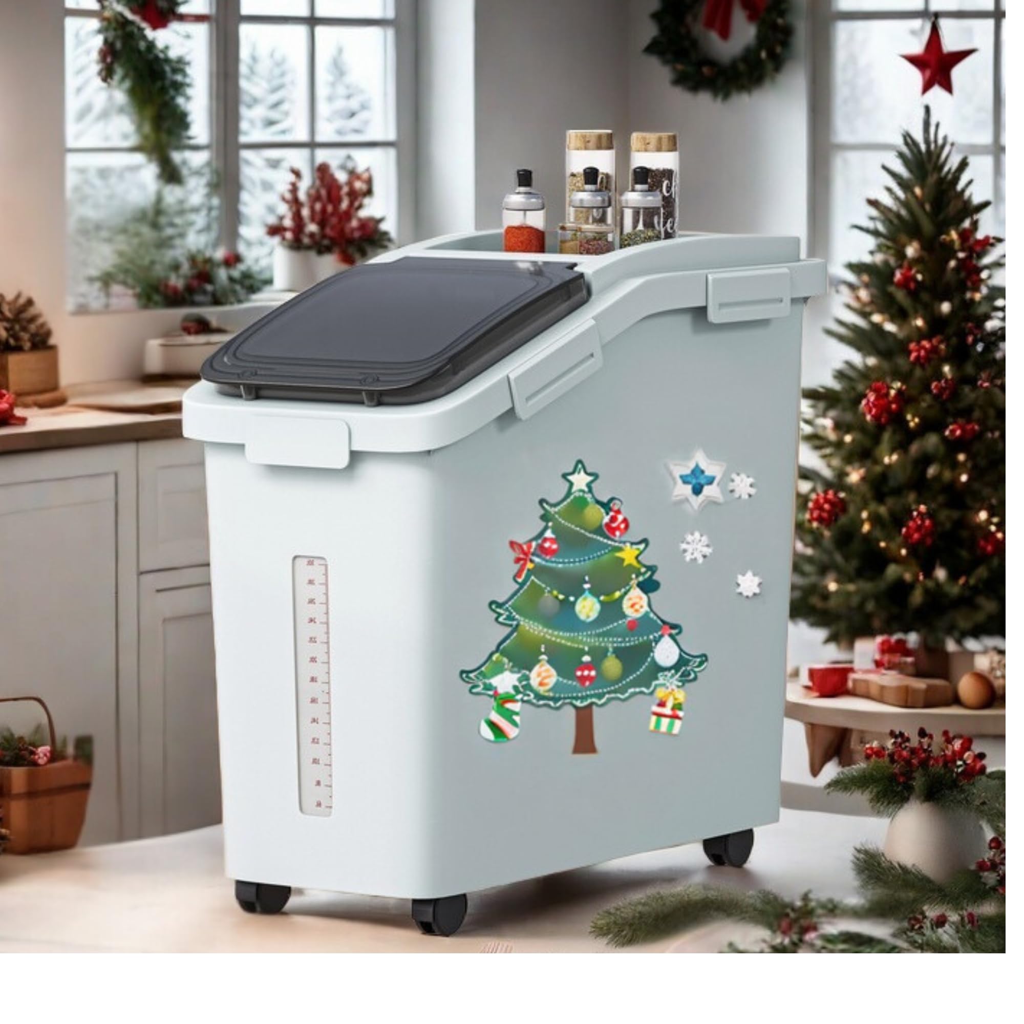11.4 Gallon Ingredient Storage Bin | 280-Cup Commercial Flour Bin with Wheels main image 0