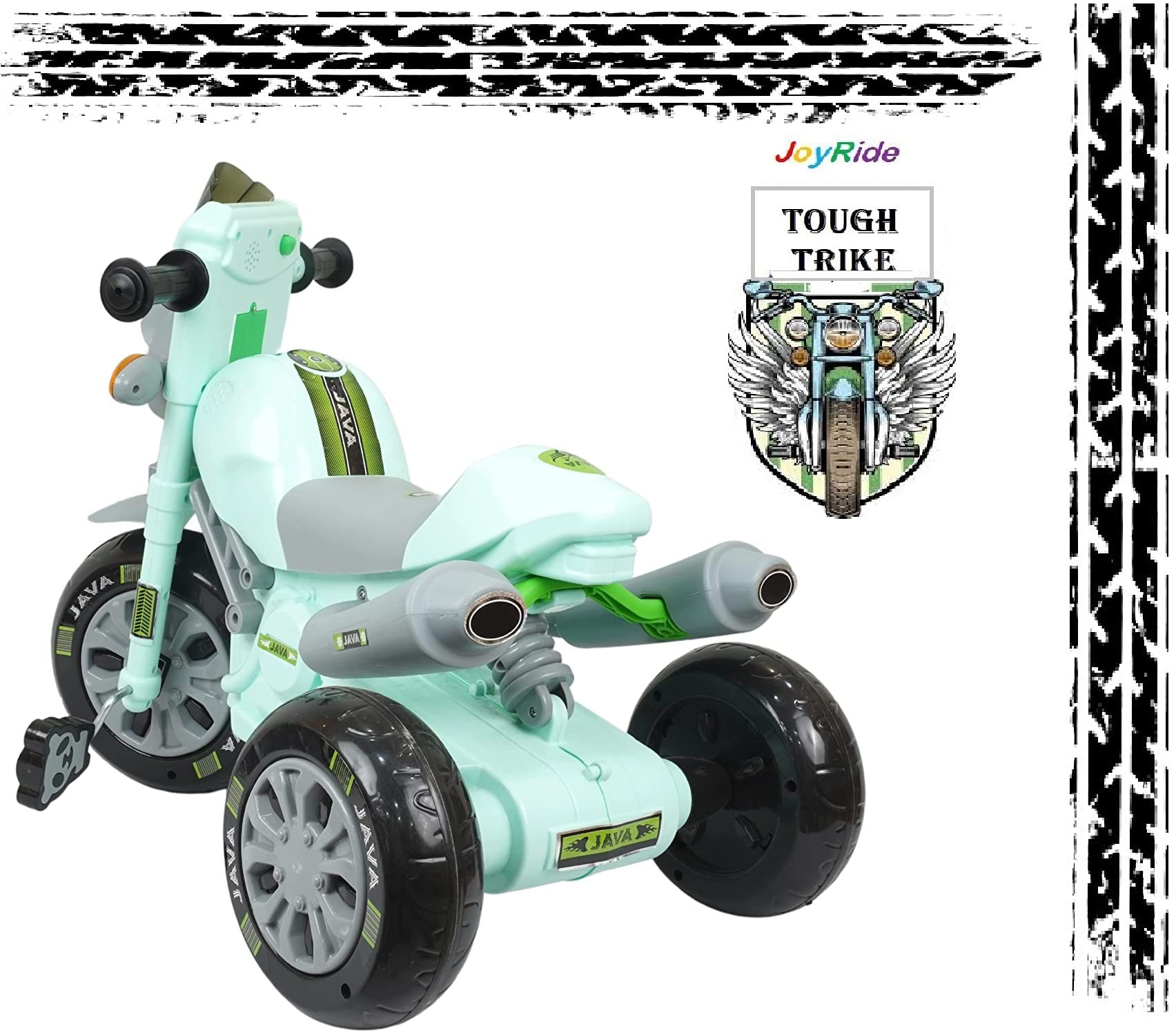 JoyRide Mini Bullet Scooter for Kids Plug & Play with Head Light Cushion Seat High Java Tricycle Smart Design Ride On Tricycle Sky Blue 2