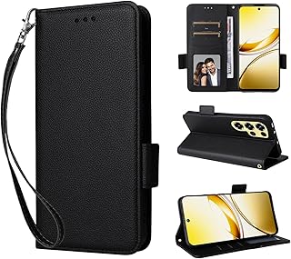 For OUKITEL C68 用 ケース カバー OUKITEL C68 手帳型 財布型 スマホケース KONXISA 合皮レザーー+TPU素材 革の質感 サイドマグネット開閉式 カード収納 スタンド機能 レンズ保護 落下防止 指紋防止 擦り傷防止 全面保護カバー（ブラック)