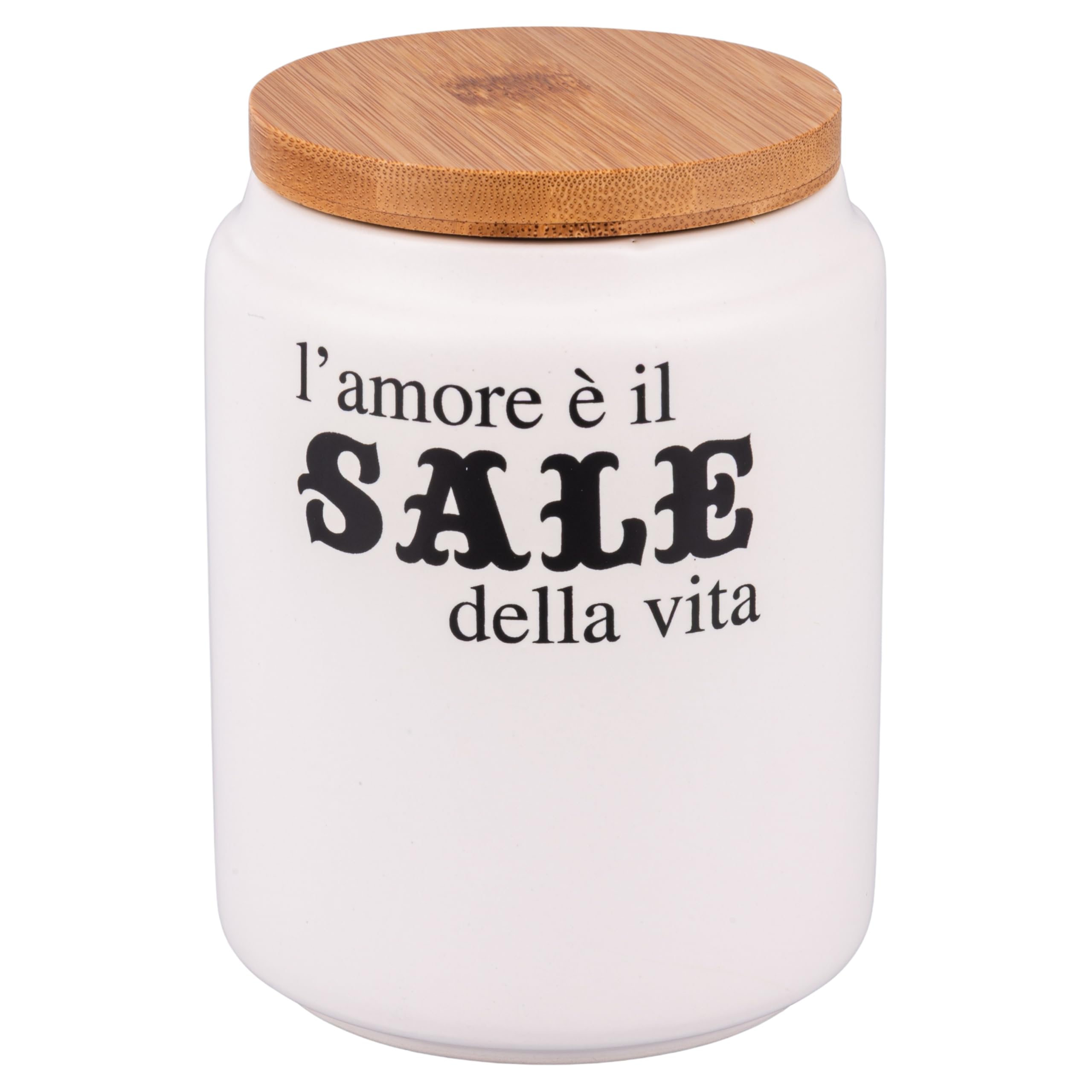 Set 3 barattoli sale, zucchero e caffè 900 ml in ceramica, coperchio in bambù, Idee
