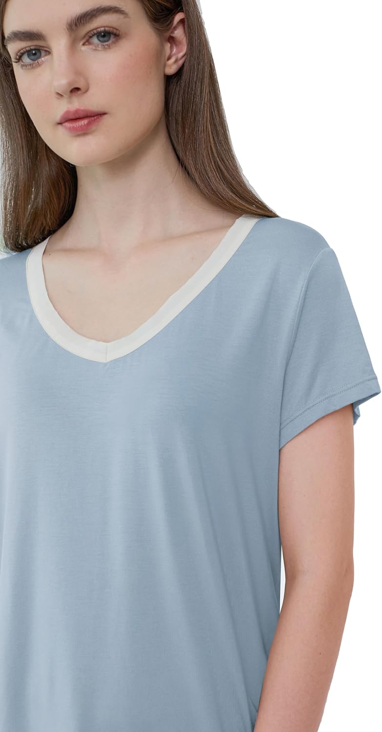 Joyaria Cooling Pajamas Bamboo Viscose Lightweight PJs Set Women Wicking Sleepwear for Night Sweat S-XXL - Image 3