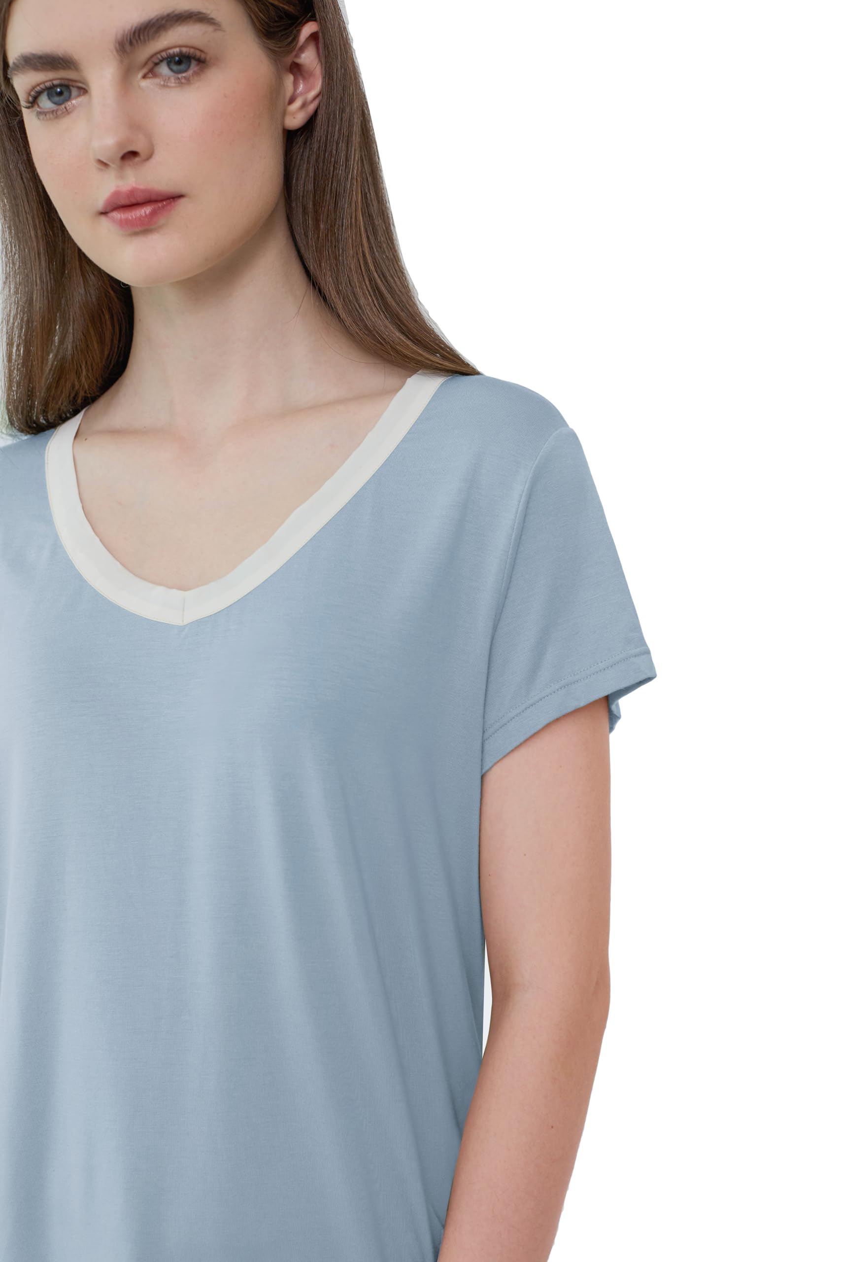 Joyaria Capri Schlafanzug Damen Sommer Kurzarm Viskose aus Bambus Pyjama