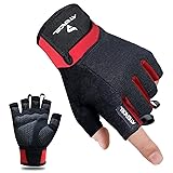 ATERCEL Gants de fitness, gants d'entraînement pour crossfit, bodybuilding, cyclisme, gym, musculation, gants de sport pour homme et femme (rouge, taille L)