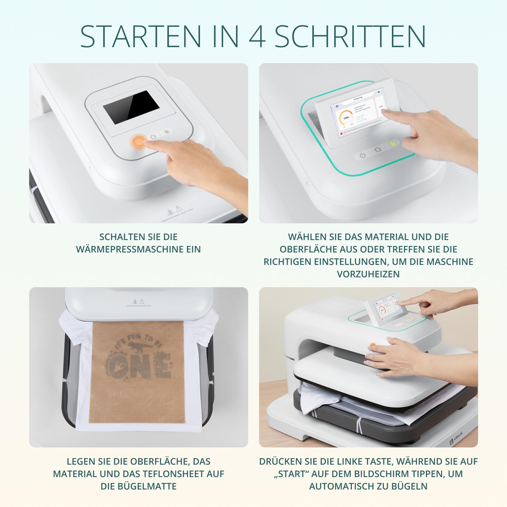 LOKLiK ImPress Auto Heat Press 2 - Automatische Transferpresse zum Personalisieren von T-Shirts, Pullovern, Decken, Handtüchern, Tragetaschen und anderen Textilien (Witz)
