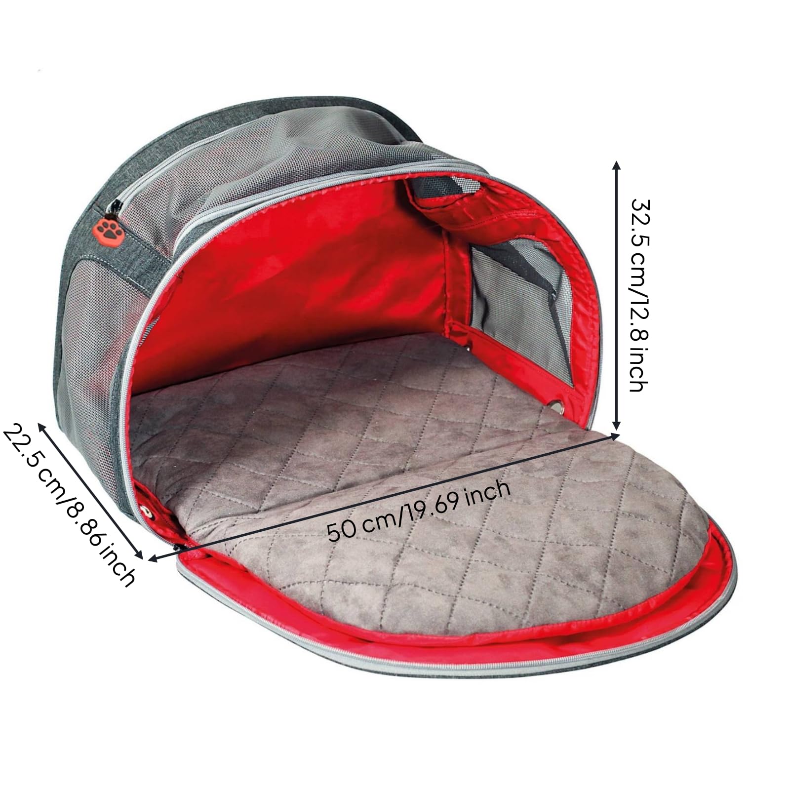 KESOTO Transportín para Mascotas Transportín Bolso Caja Suave Plegable Cama Portátil con Malla Transpirable Entrada Correa Acolchado Adecuado para Viajes Compras y Café Pet Friendly