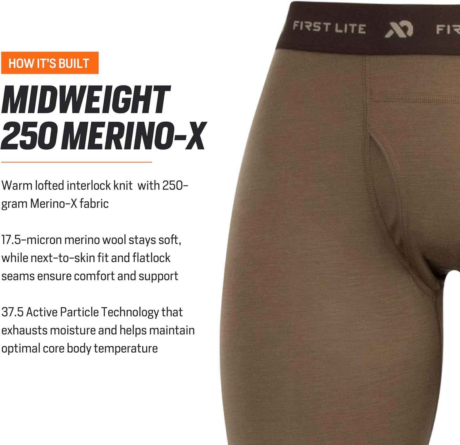 First Lite Men's Kiln Long John - Midweight Merino Wool Hunting Base Layer - Image 4