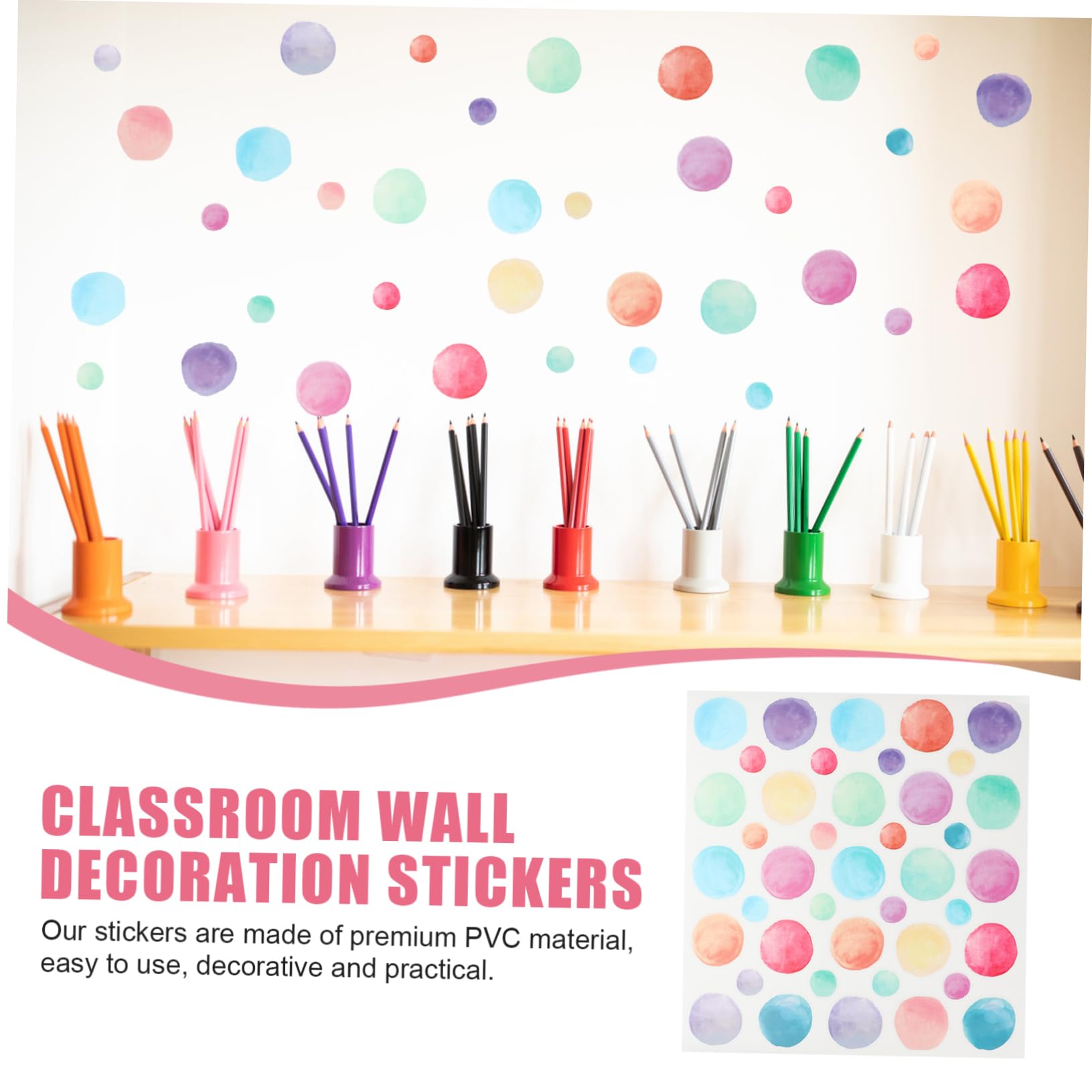 GALPADA 5 Series Pegatinas De Coloridas Autoadhesivas Decoración Aula Pizarra Y Infantiles 3 Hojas*5