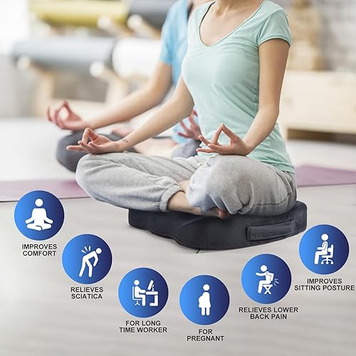 Miniatura 3 de Cojín de asiento para silla de escritorio de oficina, cojines antideslizantes de espuma viscoelástica para silla, cojín de asiento de automóvil,