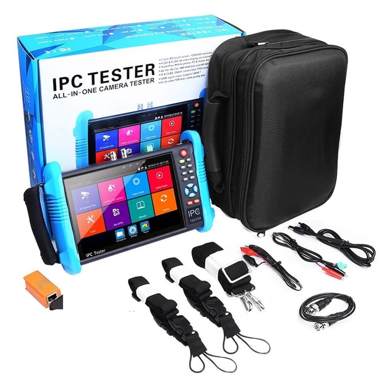 Tester CCTV da 7 pollici, tester di videosorveglianza 4K, uscita POE, test WiFi/uscita DC12V Tester CCTV portatile