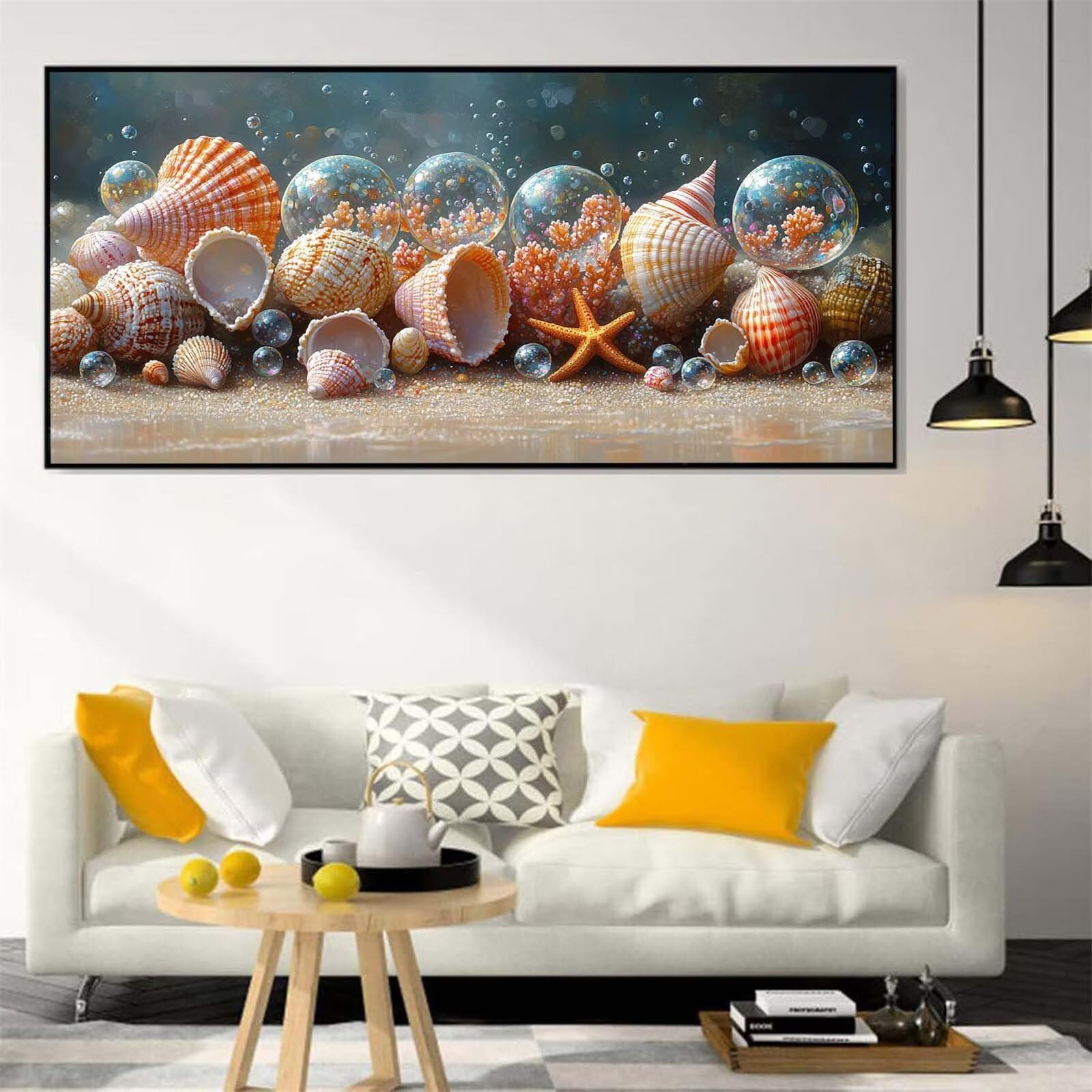 Diamond Painting conchiglia Diamond Painting Kit Completo,5D conchiglia Pittura Diamante,DIY Strass per Principianti Diamantini Crystal Art per Principianti Decorazioni per Casa Regali 90x180cm L-248