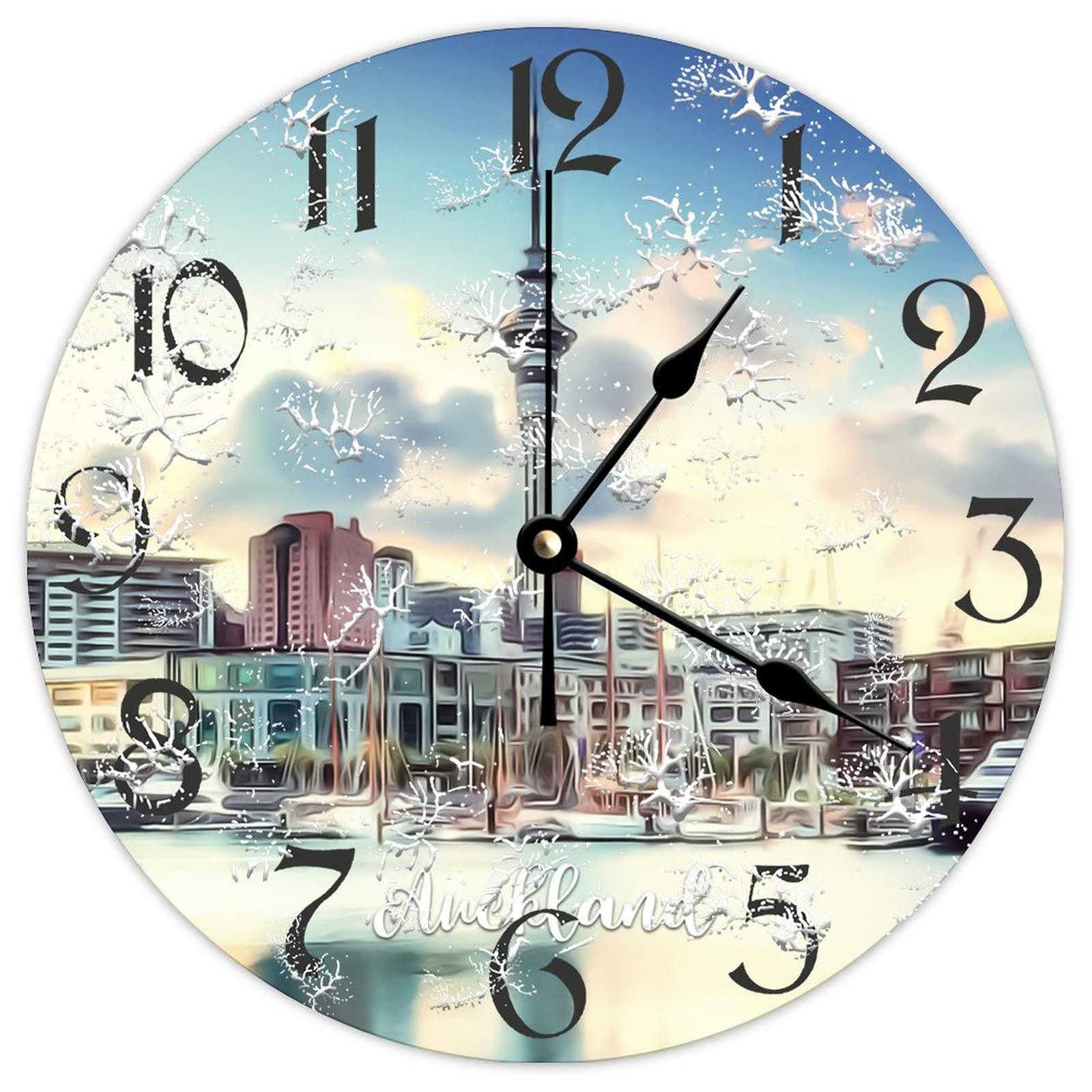 Horloge vintage à quartz en bois pour une décoration chaleureuse de cuisine
