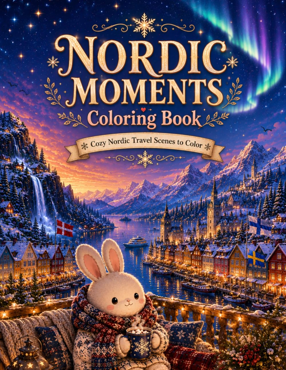 NORDIC MOMENTS Coloring Book: Cozy Nordic Travel Scenes to Color