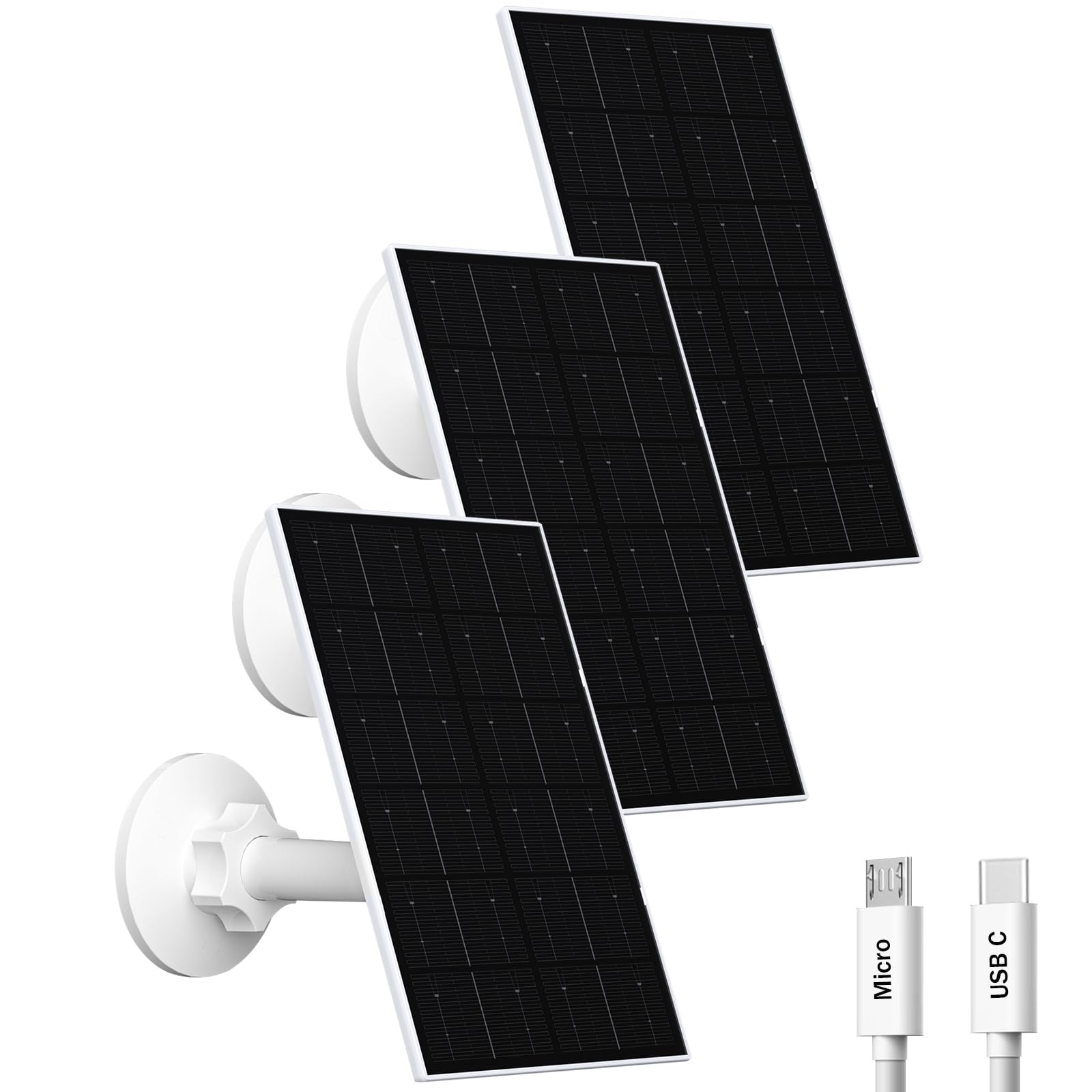 Zivif Lot de 3 panneaux solaires 4 W pour caméra de sécurité, chargeur