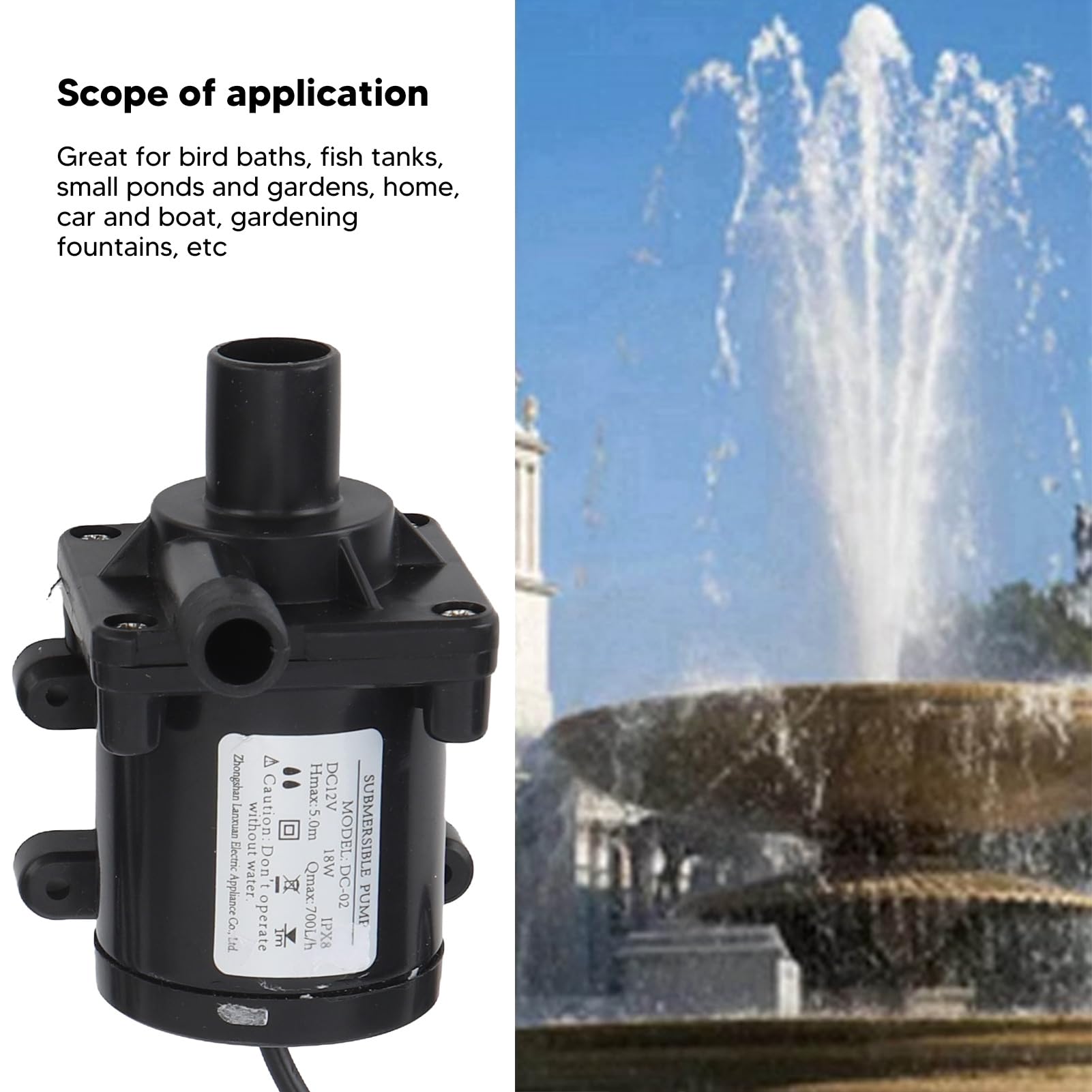 Eujgoov Kit Pompa Acqua Solare, Pompa per Fontana Ad Energia Solare da 12 V con Pannelli Regolabili per Vasche per Uccelli, Piscine e Giardini