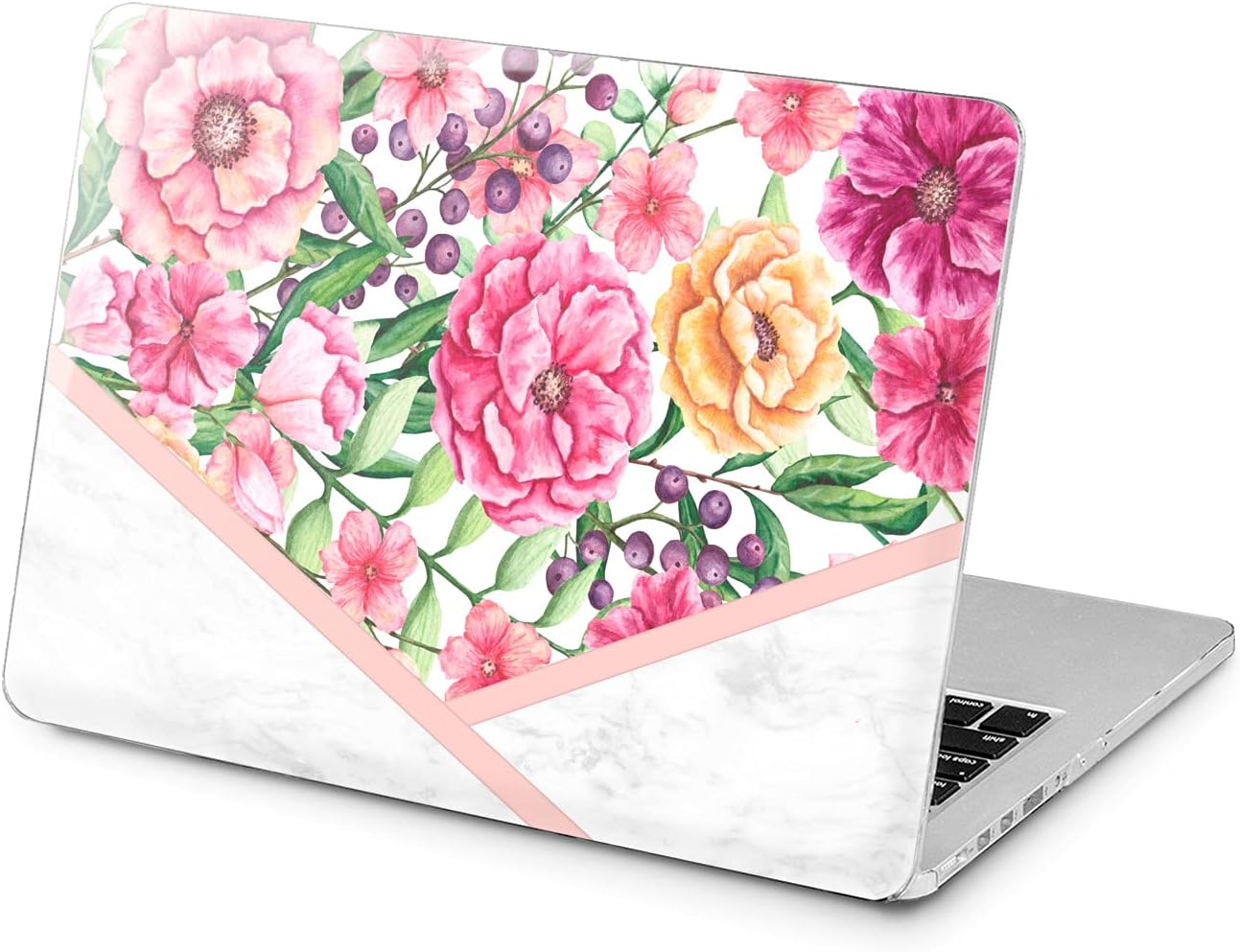 Hard Case Compatible for MacBook Pro 16 14 M3 M2 2023 M1 Pro 13 2022 Air 13 2021 Retina 2020 Mac 11 12 Tender Texture Print Floral Protective Rose Pink Laptop Cover Blooming Design Blossom