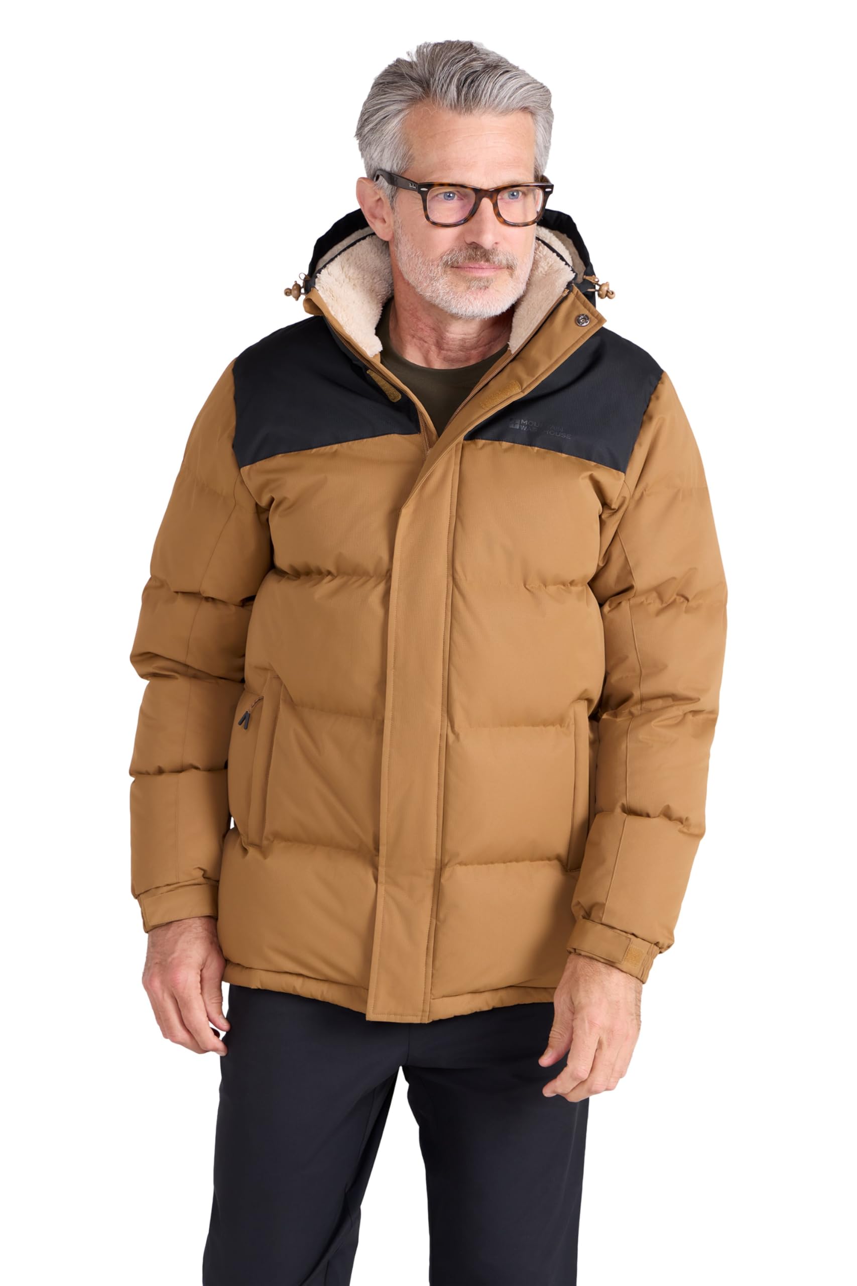 Snow Borg Lined Mens Padded Jacket - Thermal tested -40°C & Water-resistant Coat in Rip Stop Fabric - Autumn Winter, Outdoors, Travelling & Hiking