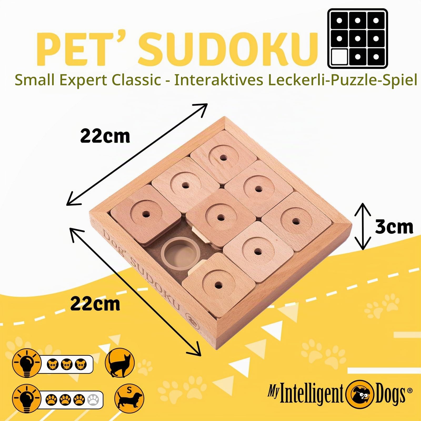 Interaktives Hundespielzeug Intelligenz, Hundepuzzle - Intelligenzspielzeug für Hunde Mentalen Auslastung - Interaktives Spielzeug Hund, Denkspiele für Hunde Sudoku S Expert