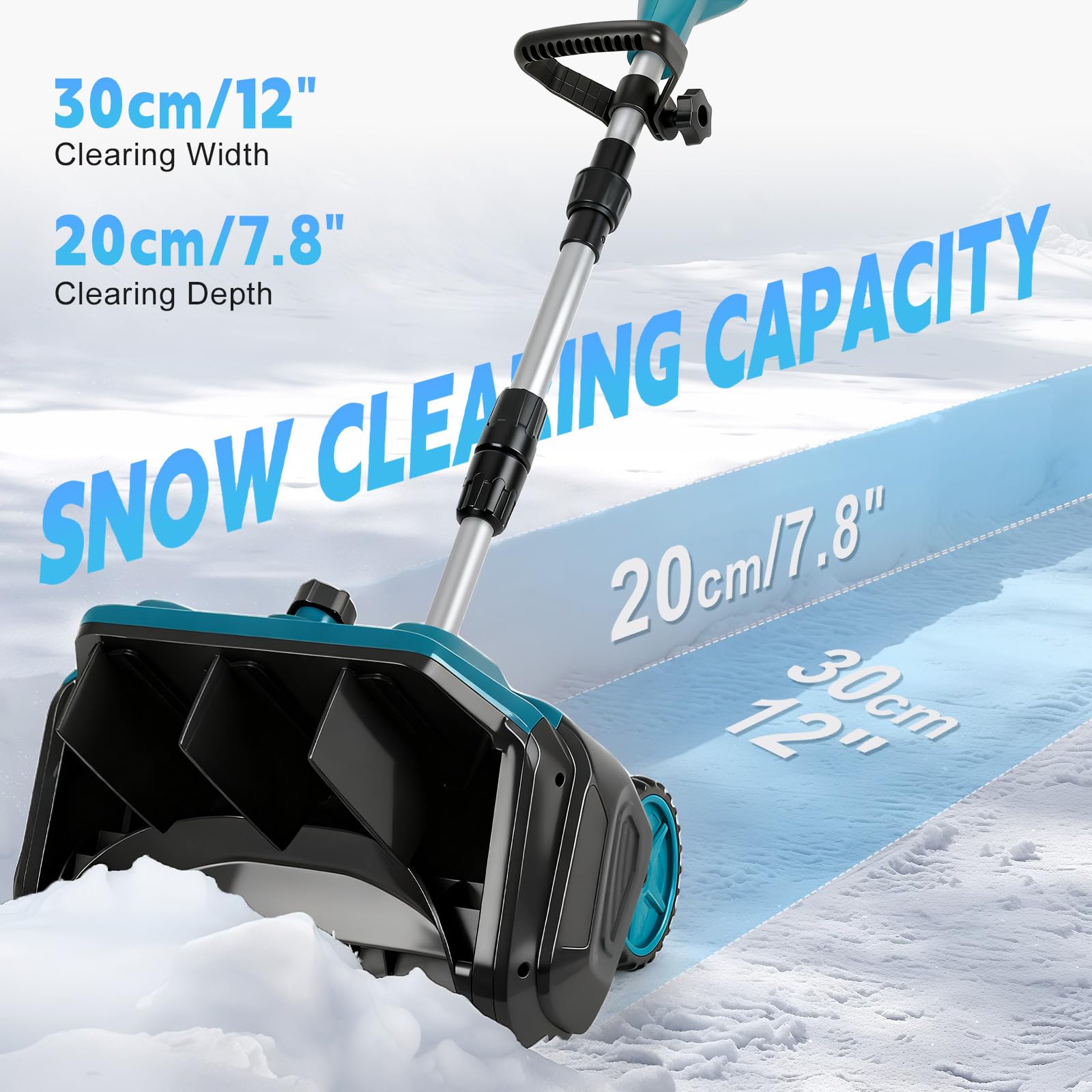 Akku Schneefräse für Makita Akku 18V, 1000W Elektrische Schneefräse Akku Kehrmaschine Schneeräumer, 30cm Schaufelbreite, 20cm Schneeräumtiefe (ohne Akkus)