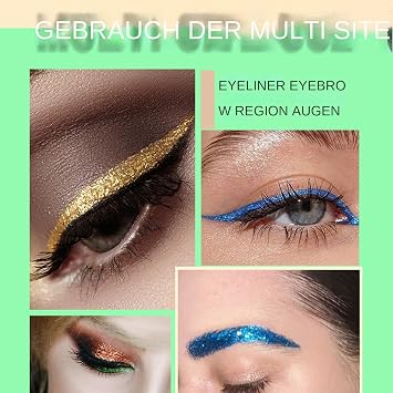 Glitter Eyeline Pencils Set Waterproof Smudge-Proof Long-Lasting