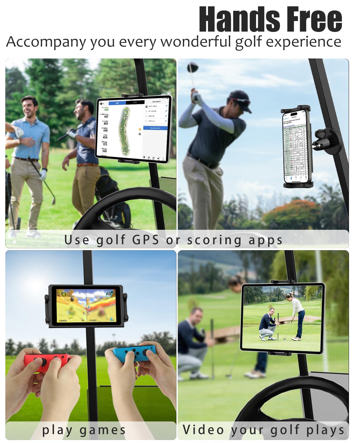golfi　iPad Amazon.com: Charchendo Golf Cart Tablet Holder, [2 in 1