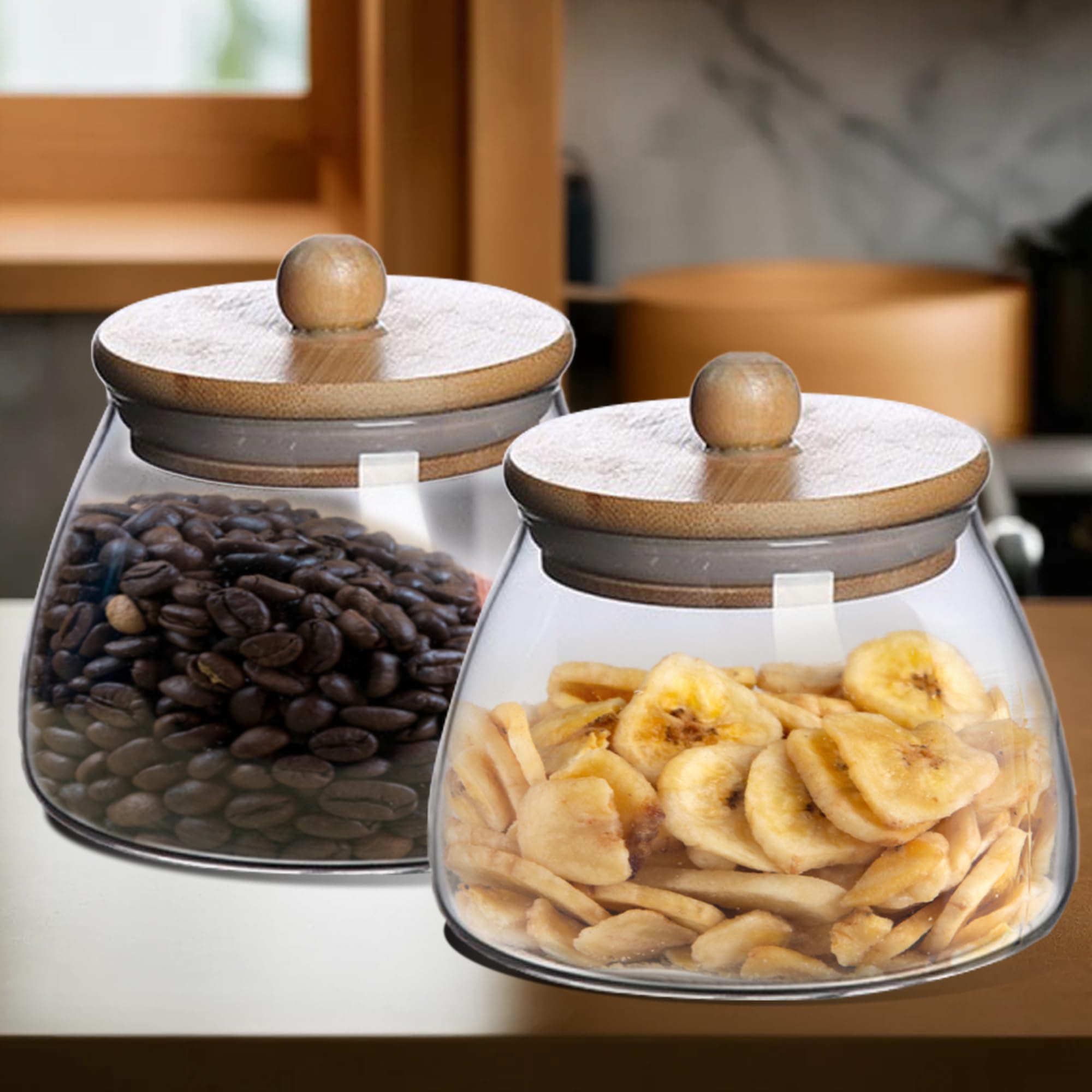 The Better Home Borosilicate Glass Jar for Kitchen Storage with bamboo lid | 500ml (Set -2)| Multipurpose Airtight Jar Glass Container for Cookies, Snacks, Dry Fruits, Nuts | BPA Free | Transparent | (B0DHGG5CH8) Amazon Price History, Amazon Price Tracker