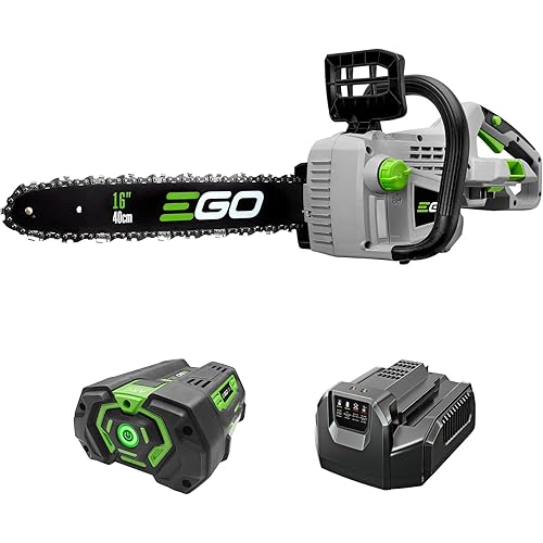 EGO POWER+ Chain Saw, 16" Battery Powered Chainsaw, Electric Cordless, Includes 56V 5.0Ah Battery and Charger - CS1604